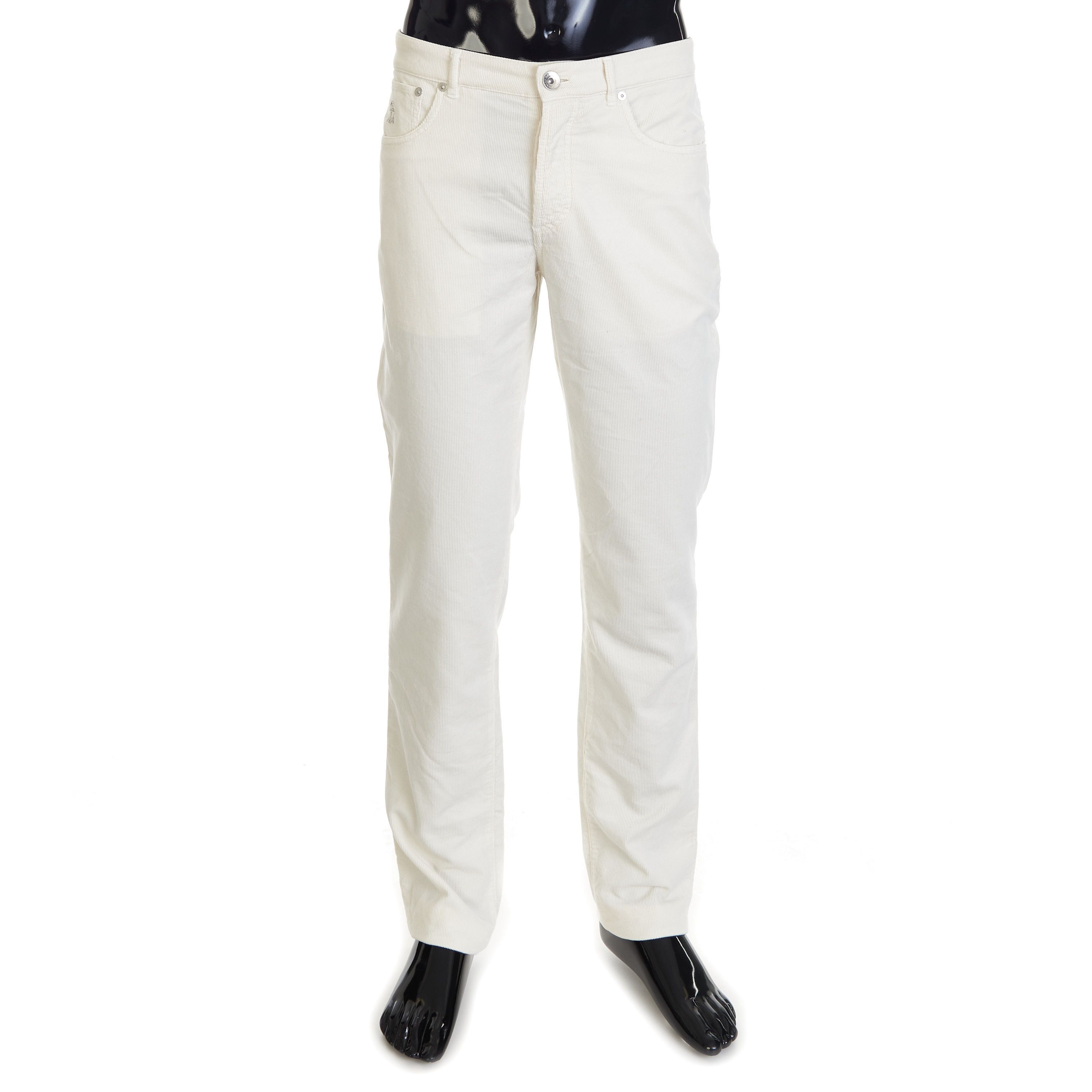 Brunello Cucinelli Off White Garment-Dyed Italian Fit Five-pocket Trousers Size US 26 / EU 42 - 1 Thumbnail