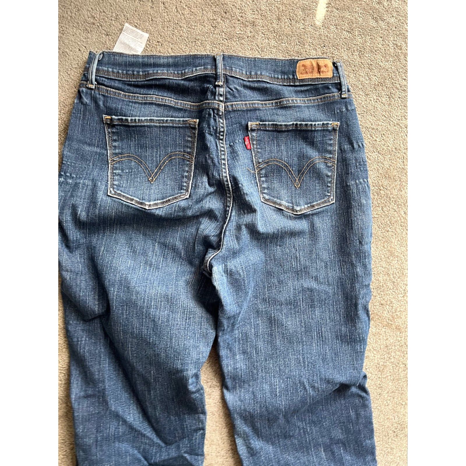 Vintage LEVIS 512 Jeans Bootcut Women 14 Slim 31x29 Blue Stone Wash Stretch 90s Designer Logo Regular Fit Size 31" - 2 Thumbnail