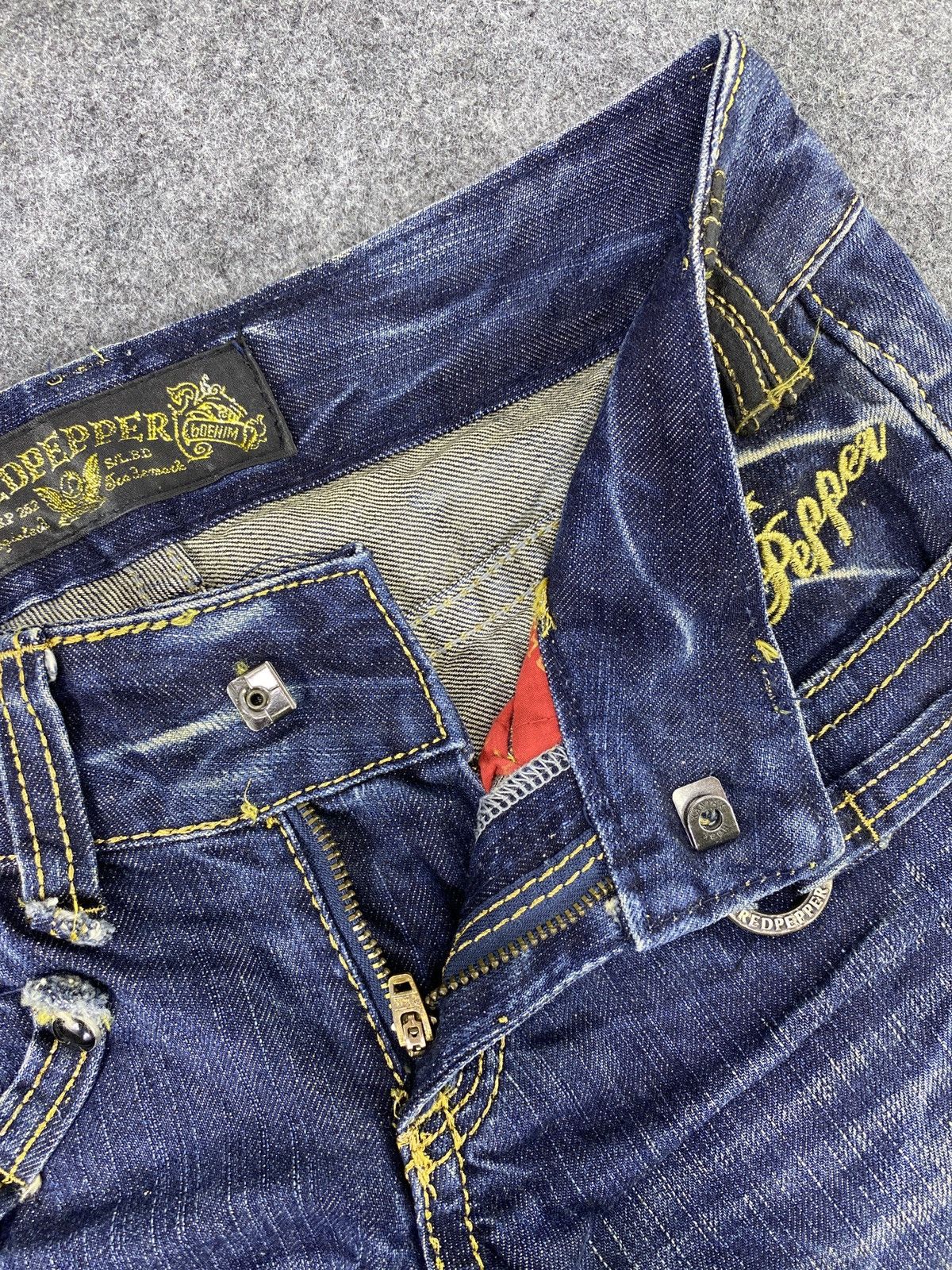 Japanese Brand Red Pepper Blue Wash Bootcut Jeans - J1053 Size 29" - 9 Thumbnail