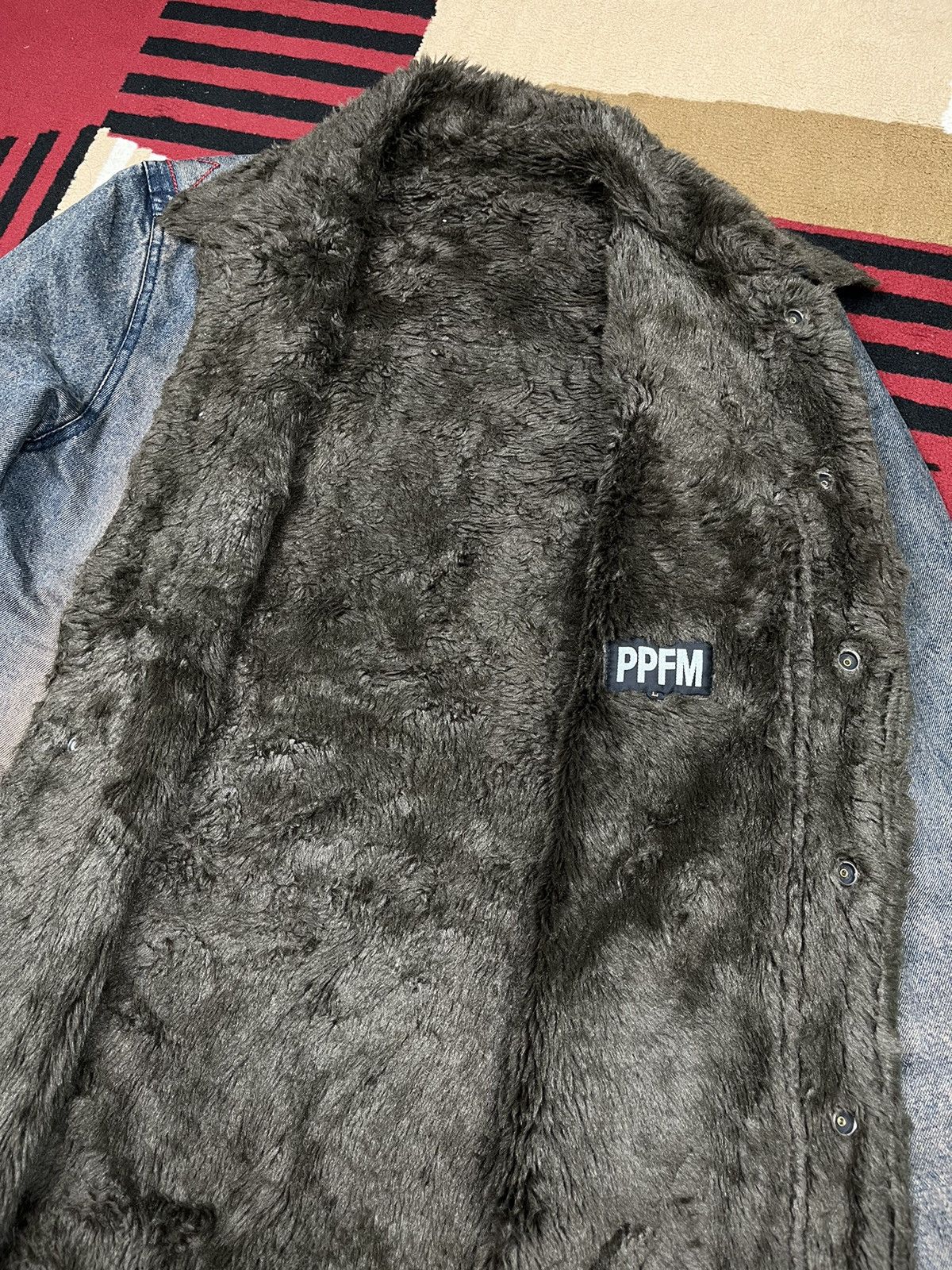 PPFM PPFM Fur Button Denim Jacket Size US L / EU 52-54 / 3 - 5 Thumbnail