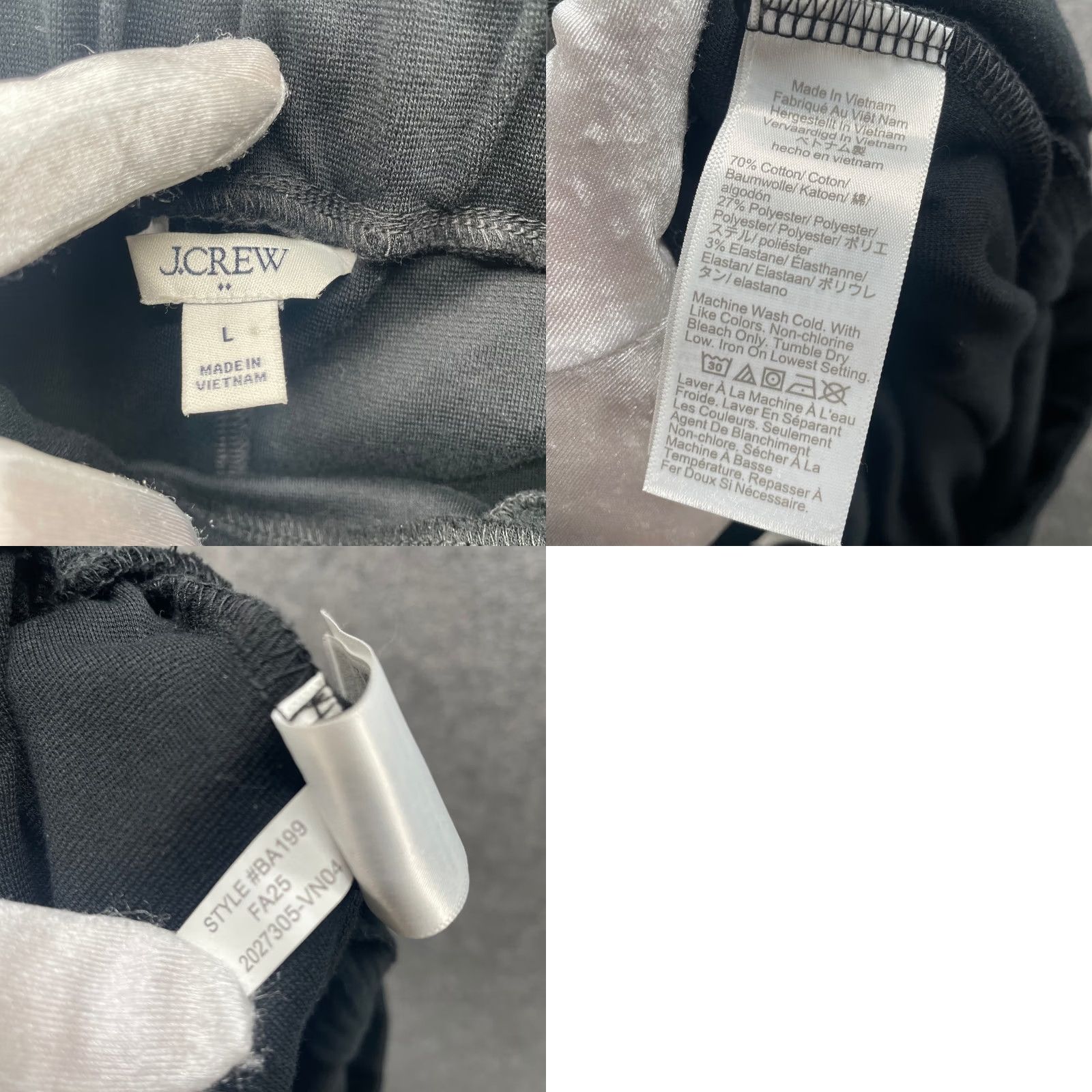 J.Crew J.Crew Pintuck Sweatpants Womens L Black High Rise Ponte Knit Slim Tapered Size 36" / US 14 / IT 50 - 8 Thumbnail