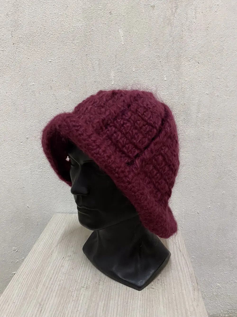Vintage Japanese Brand Knit Bucket Hat Size ONE SIZE - 2 Thumbnail