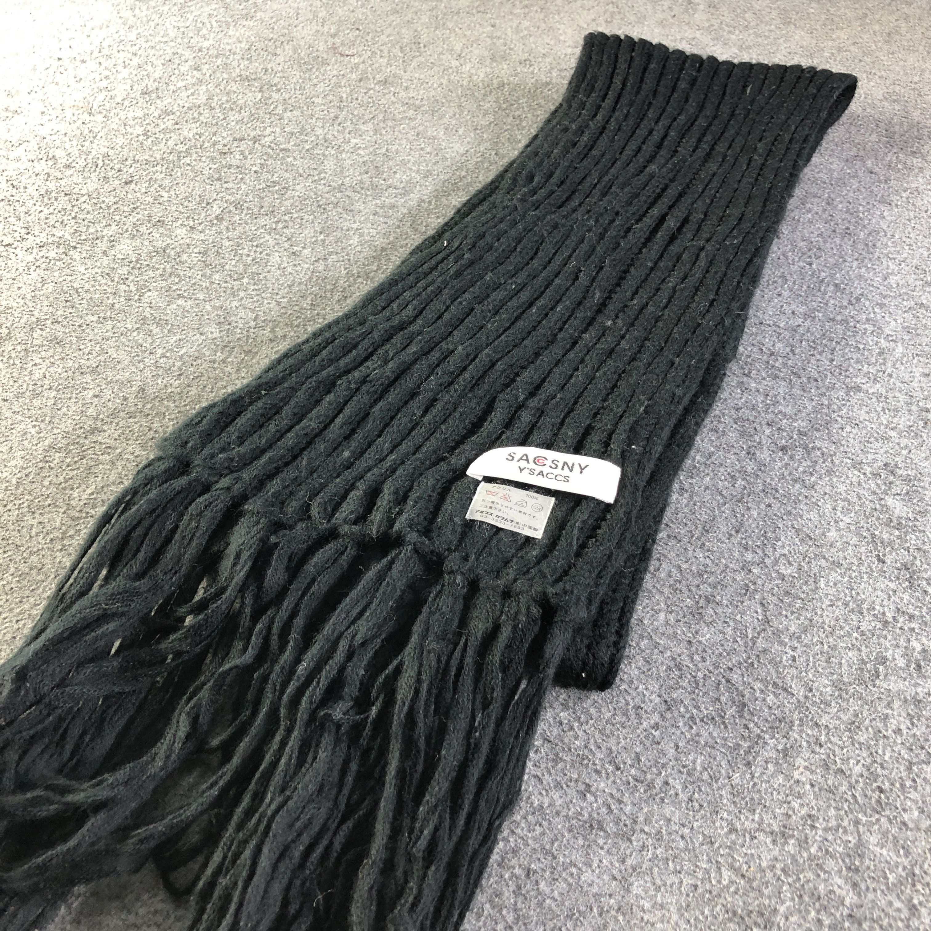 Yohji Yamamoto Yohji Yamamoto Knit Ribbed Scarf Muffler V2643 Size ONE SIZE - 3 Thumbnail