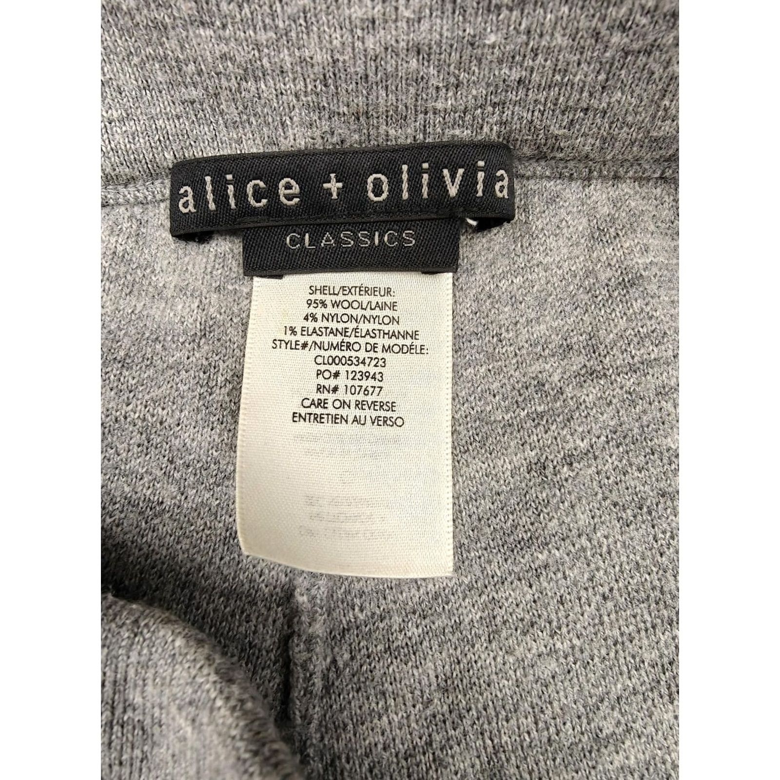 Alice + Olivia Alice + Olivia Pants Womens 0 Gray Wool Knit Jogger Lounge Cuffed Sweatpants Size 25" / US 0 / IT 36 - 2 Thumbnail