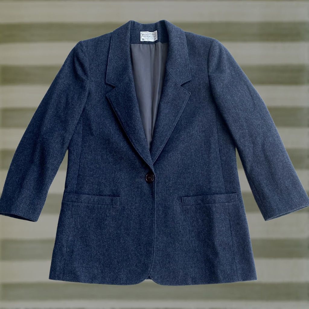 Pendleton VINTAGE Pendleton Blazer Women’s 90s 100% Wool gray Size 6 USA Made Buttoned Collared Jacket Size M / US 6-8 / IT 42-44 - 1 Thumbnail