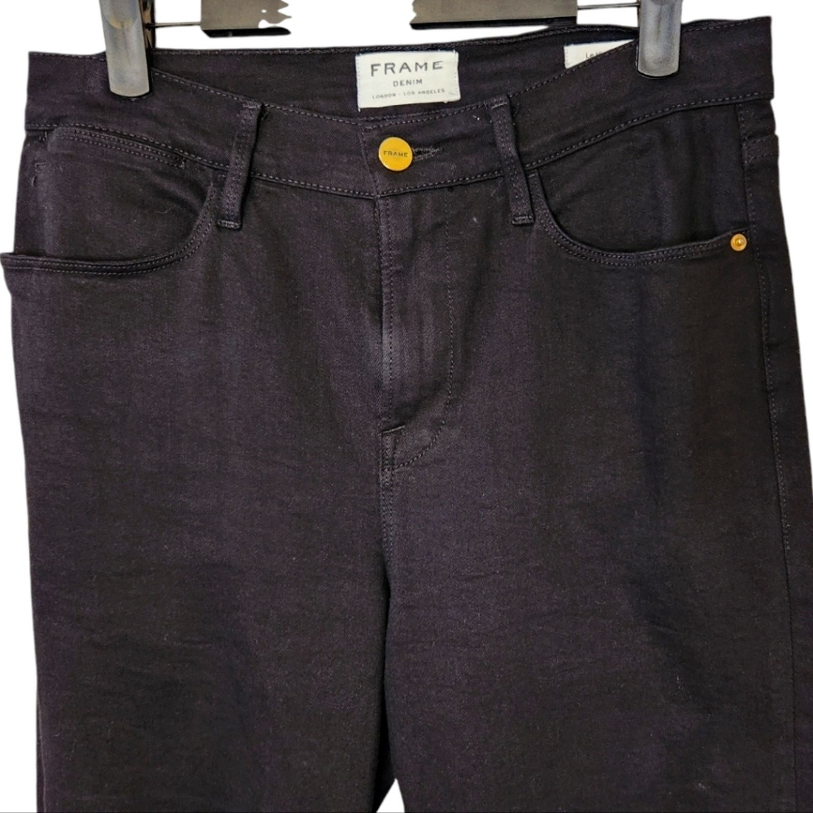 Frame FRAME Le High Straight Jeans in Film Noir 29 Size 29" - 7 Thumbnail