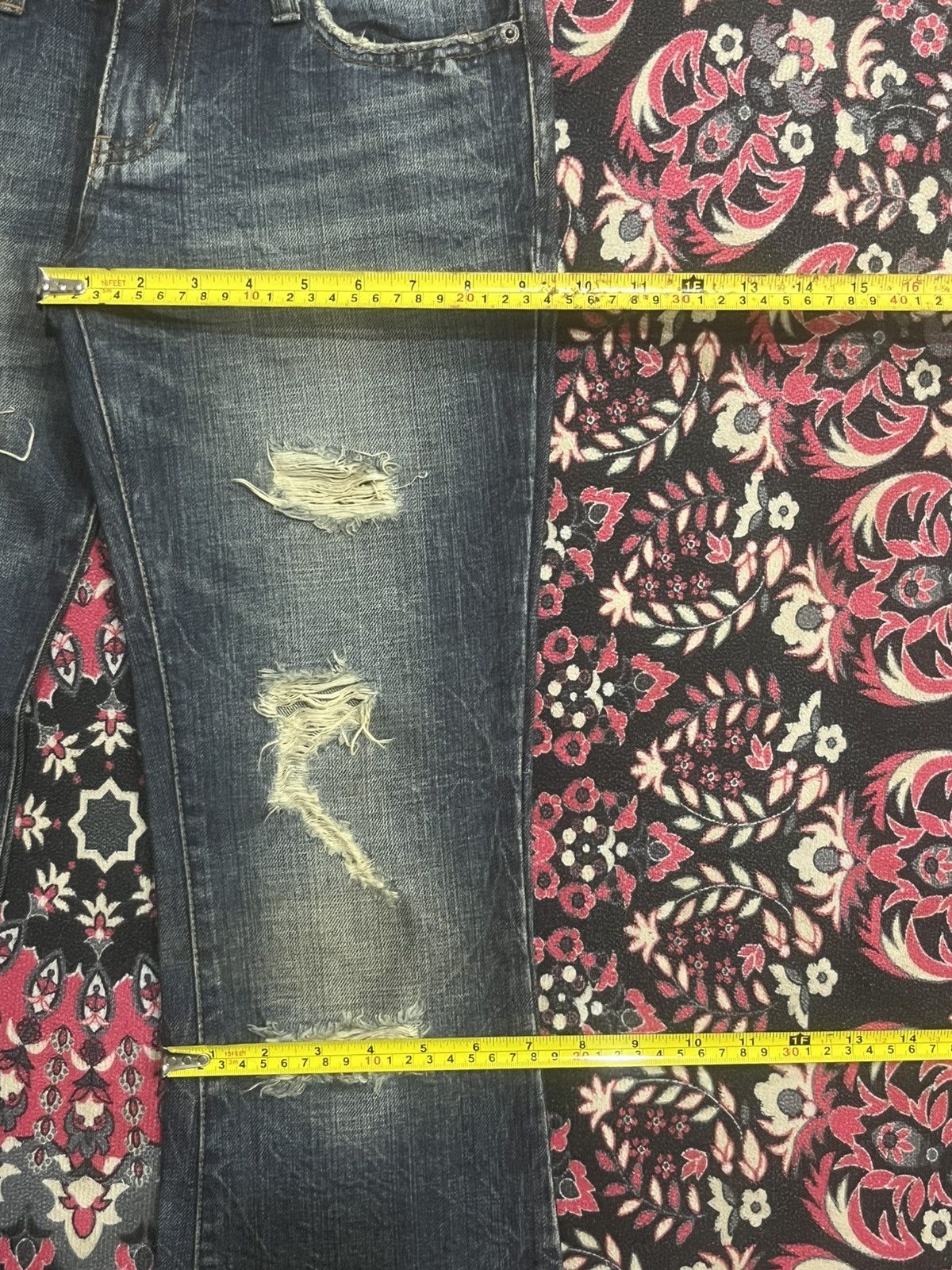 CIVARIZE Vintage Japanese Brand IGNI Dark Washed Distress Flare Jeans Size 28" / US 6 / IT 42 - 13 Thumbnail
