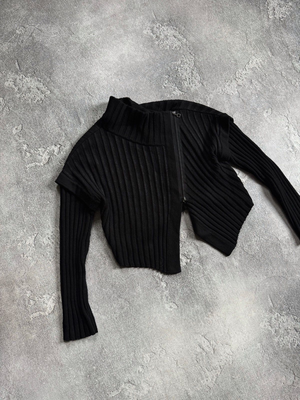 Sarah Pacini Sarah Pacini Vintage Asymmetrical Knit Zip Cardigan Sweater Size ONE SIZE - 2 Thumbnail