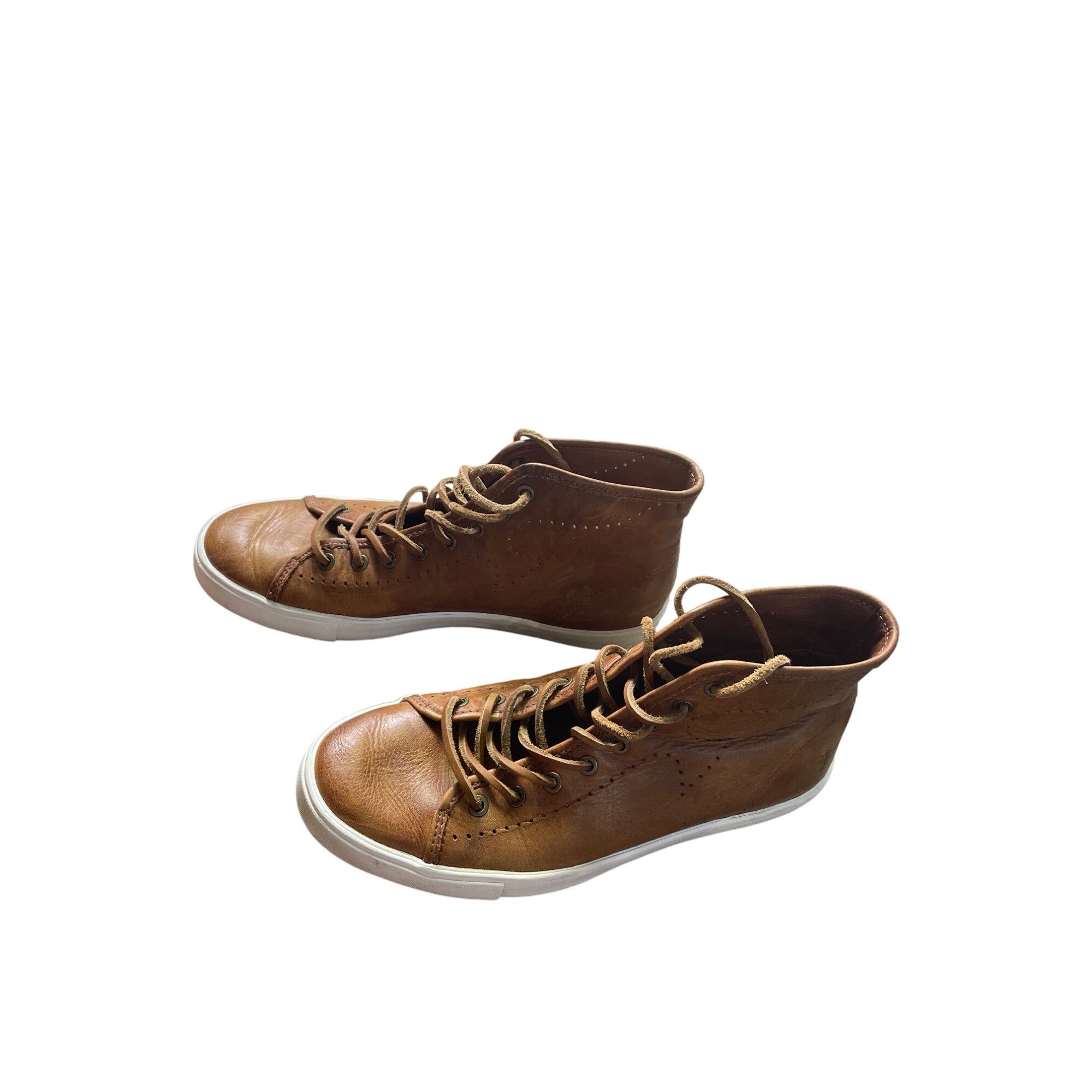 Frye Frye Mens Brown Leather High Top Sneakers Shoes Size 9.5 SKU Size US 9.5 / EU 42-43 - 4 Thumbnail