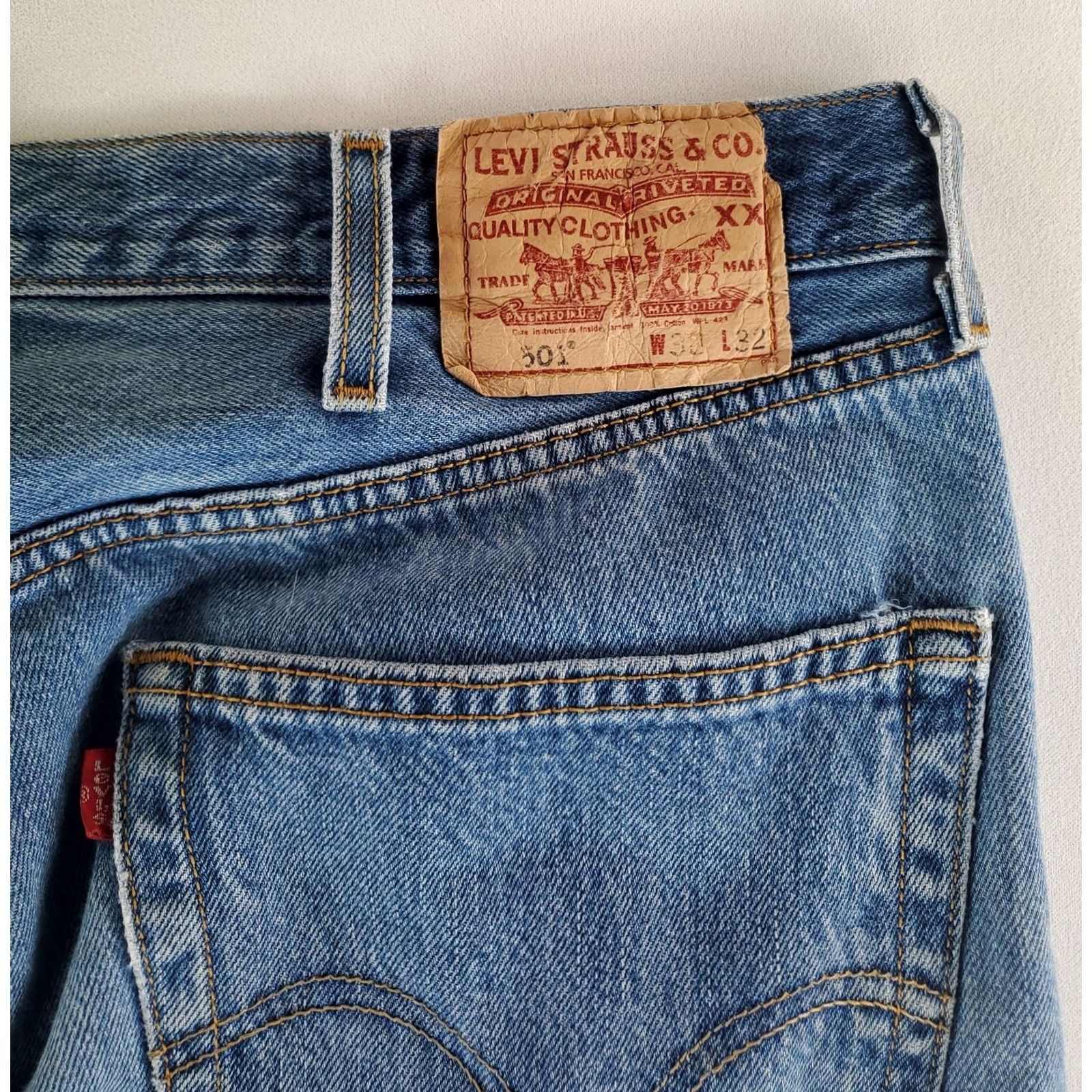 Levi's Levi's 501 Jeans Mens 36x31 Actual Blue Y2K Straight Denim Pants Regular Size 36 Mens Size US 36 / EU 52 - 5 Thumbnail