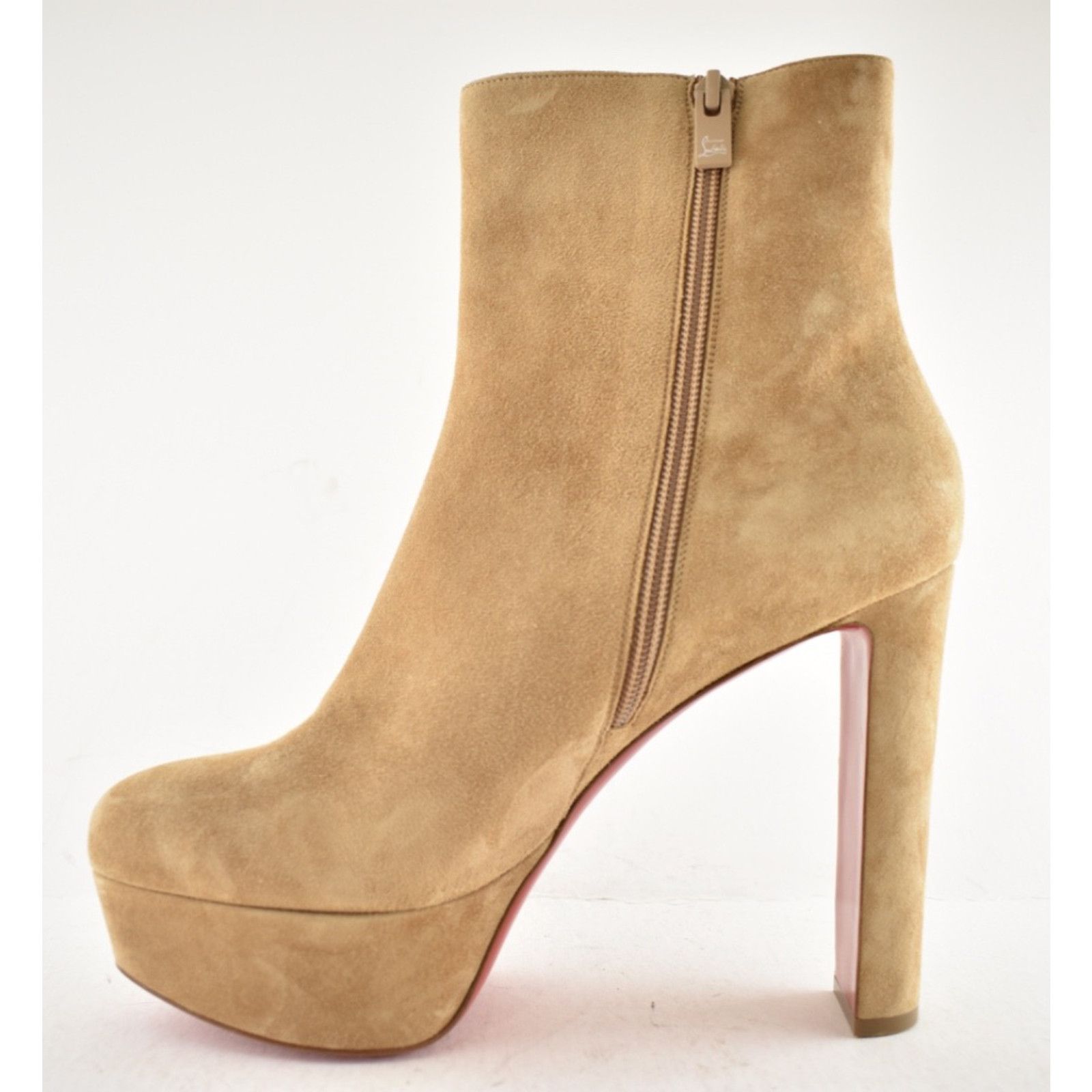 Christian Louboutin Christian Louboutin Loo Booty 130 Lionne Beige Suede Platfo Size US 10 / IT 40 - 11 Thumbnail