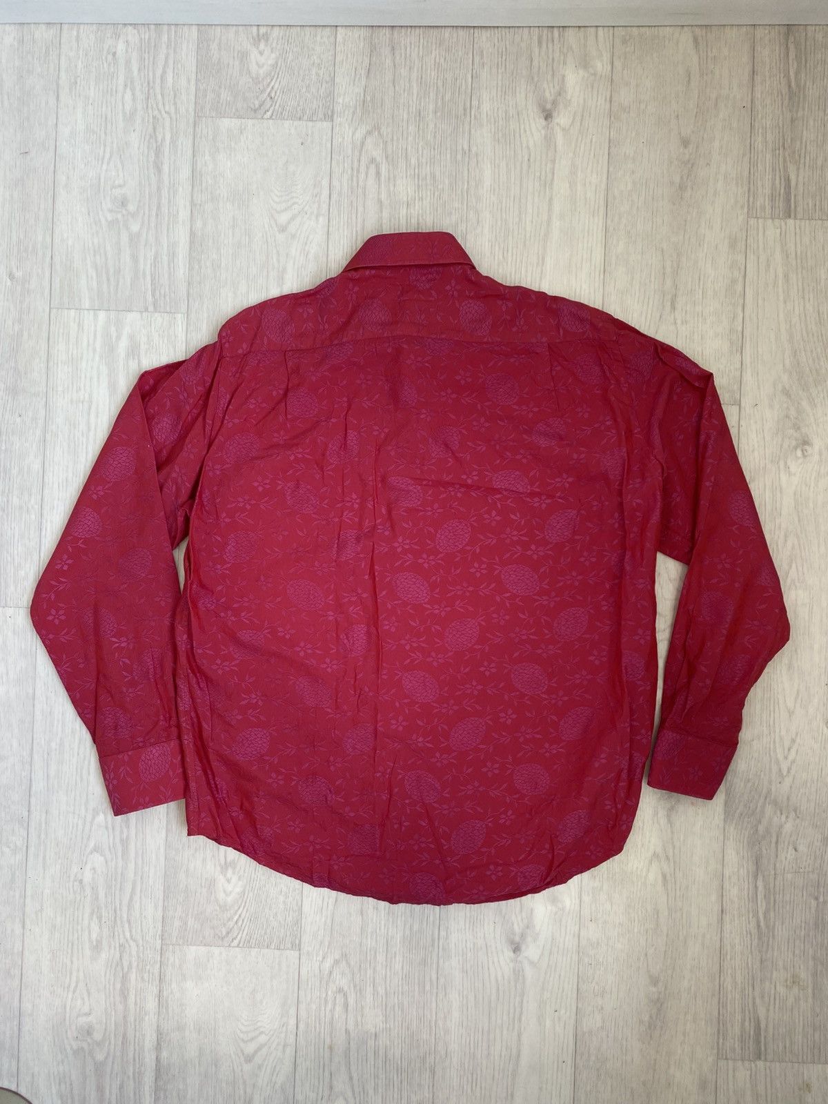 Versace × Vintage Versace Collection Red Jacquard ShirtPineapple 15 3/4 40 M-L Size US M / EU 48-50 / 2 - 3 Thumbnail