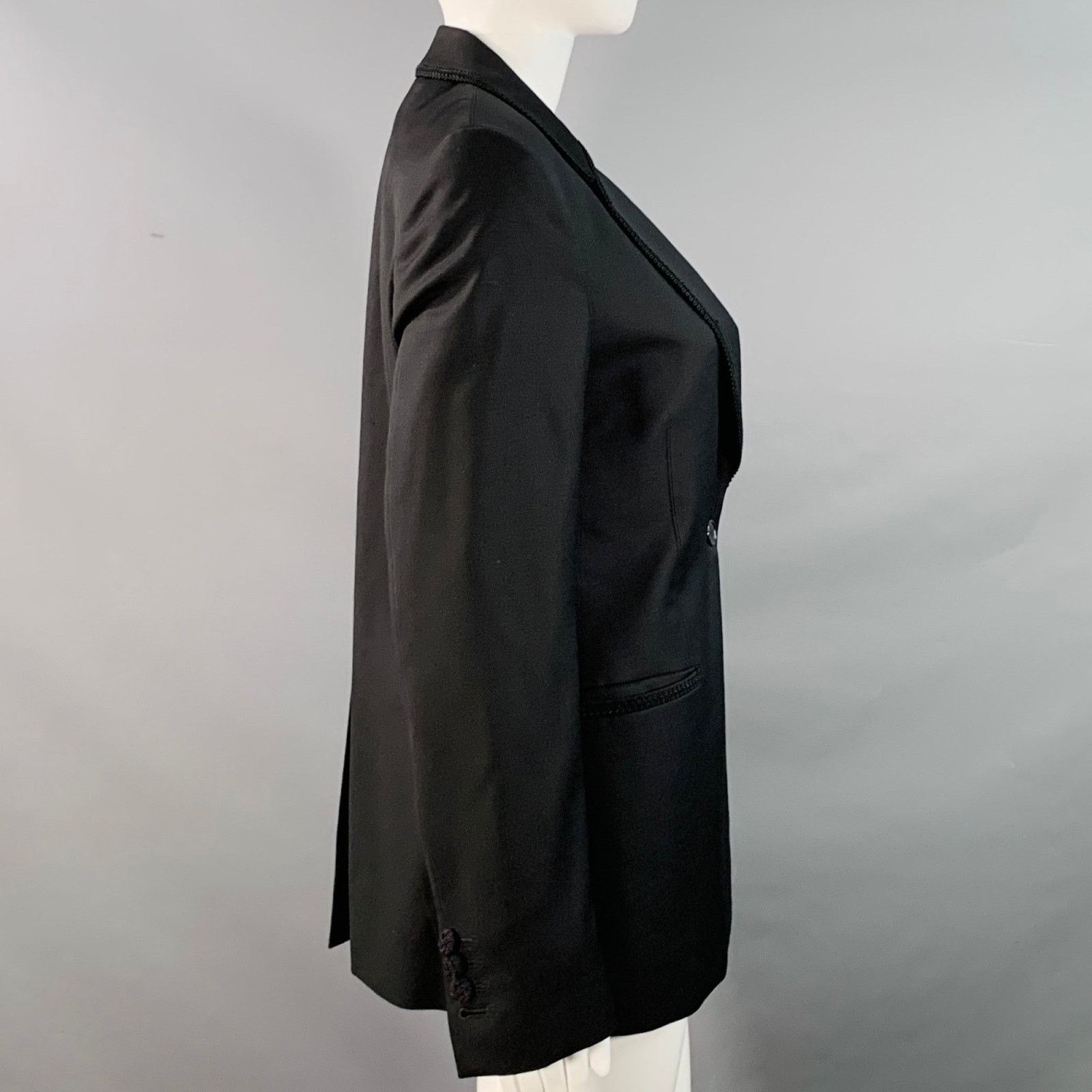 Paul Smith PAUL SMITH Size 6 Black Wool Twill Notch Lapel Jacket Blazer Size M / US 6-8 / IT 42-44 - 3 Thumbnail