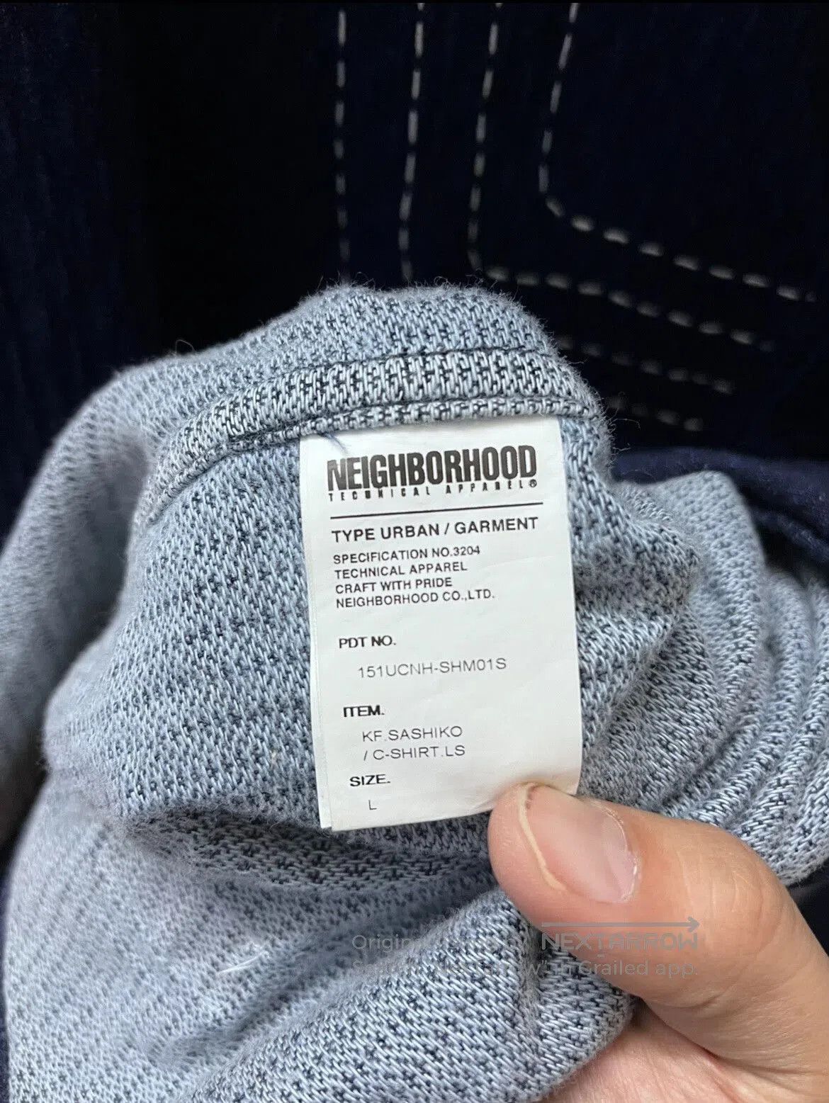 Neighborhood navy blue henley collar sweatshirt. Size US L / EU 52-54 / 3 - 6 Thumbnail