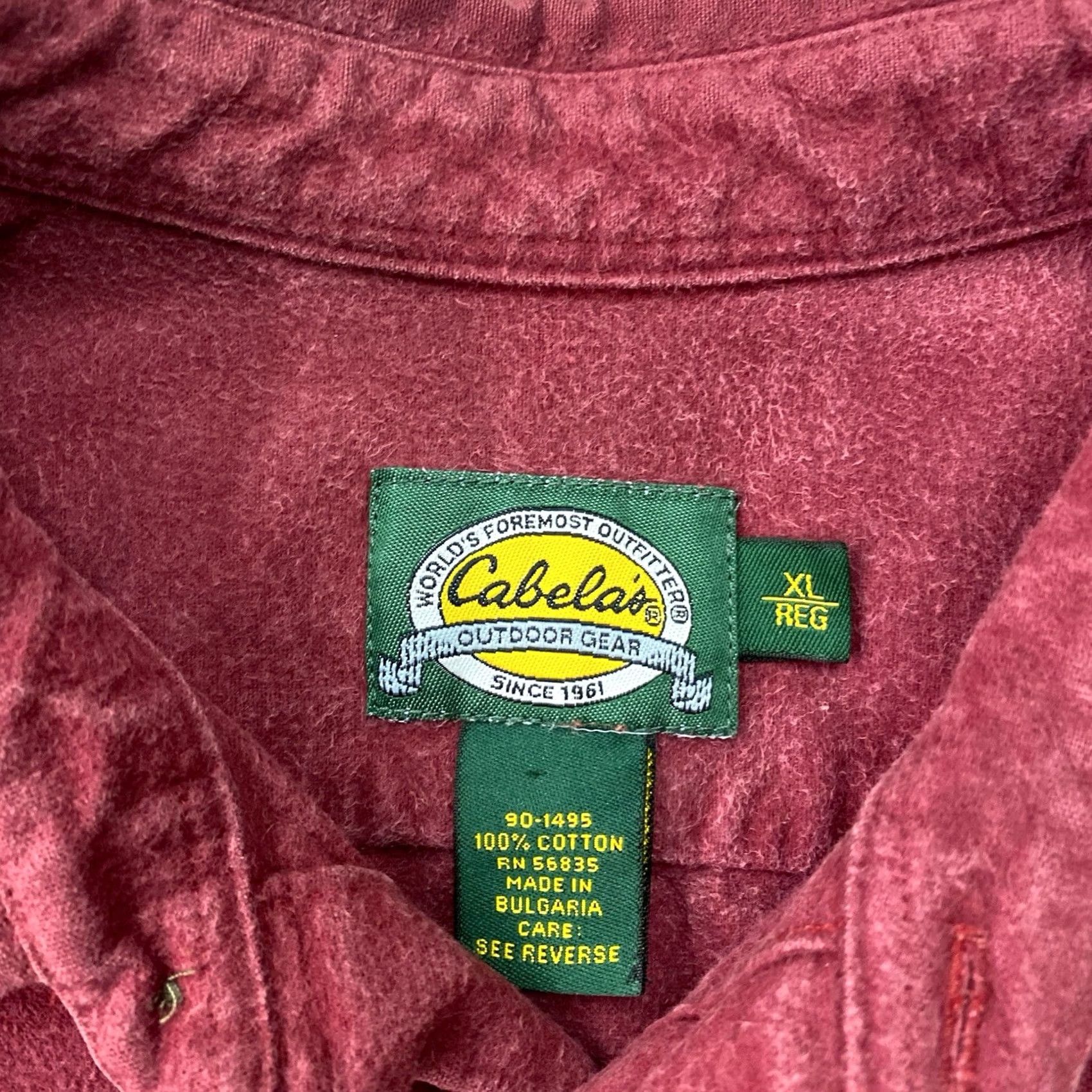 Vintage Vintage Cabela's Shirt Men's Red XL Cotton Chamois Hunting Hiking Workwear Button-Up Outdoor Classic 90s Size US XL / EU 56 / 4 - 2 Thumbnail