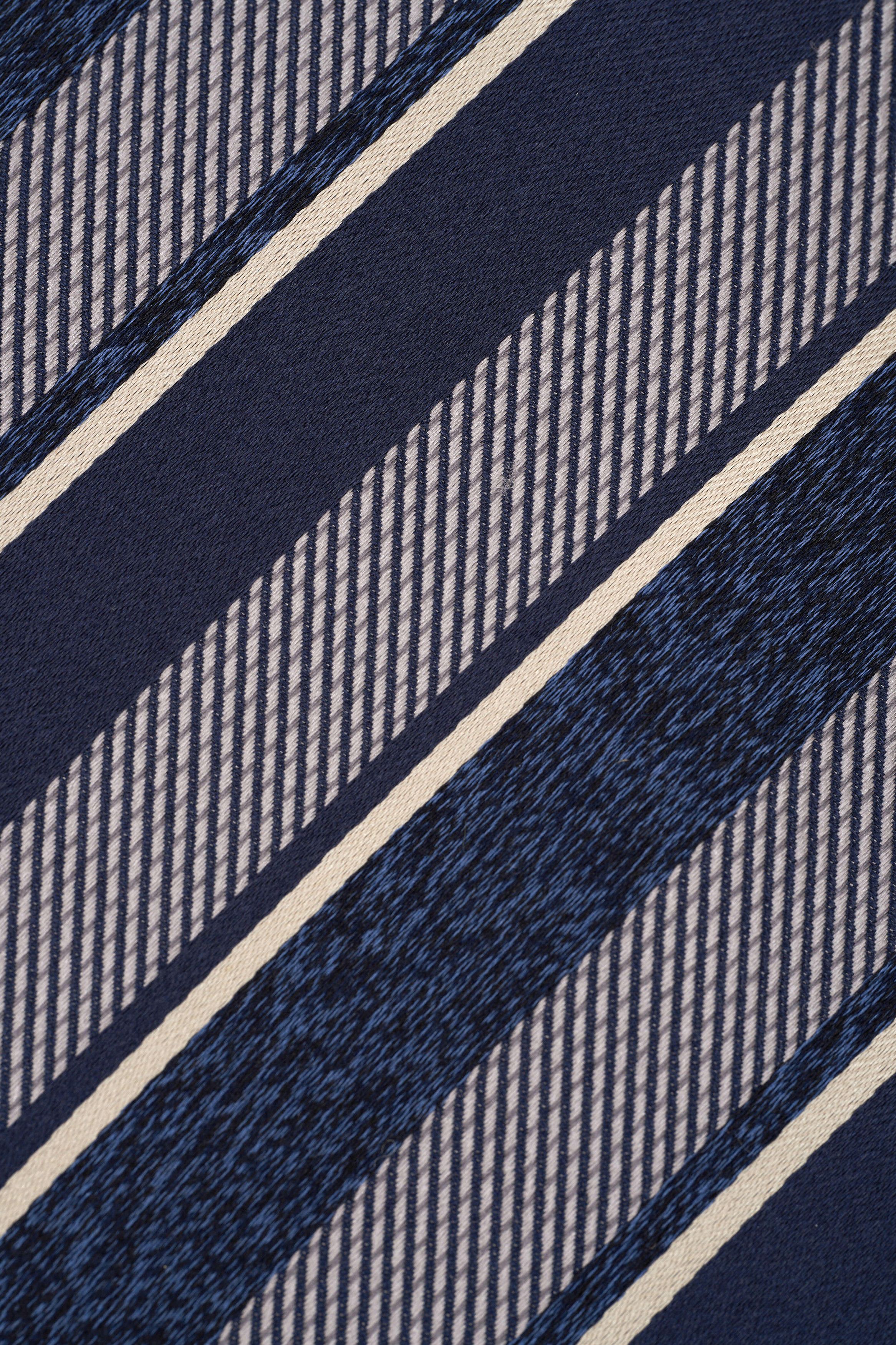 Kiton o1mtch0225 Size: OS/Striped Silk Necktie in Blue/Grey Size ONE SIZE - 2 Thumbnail