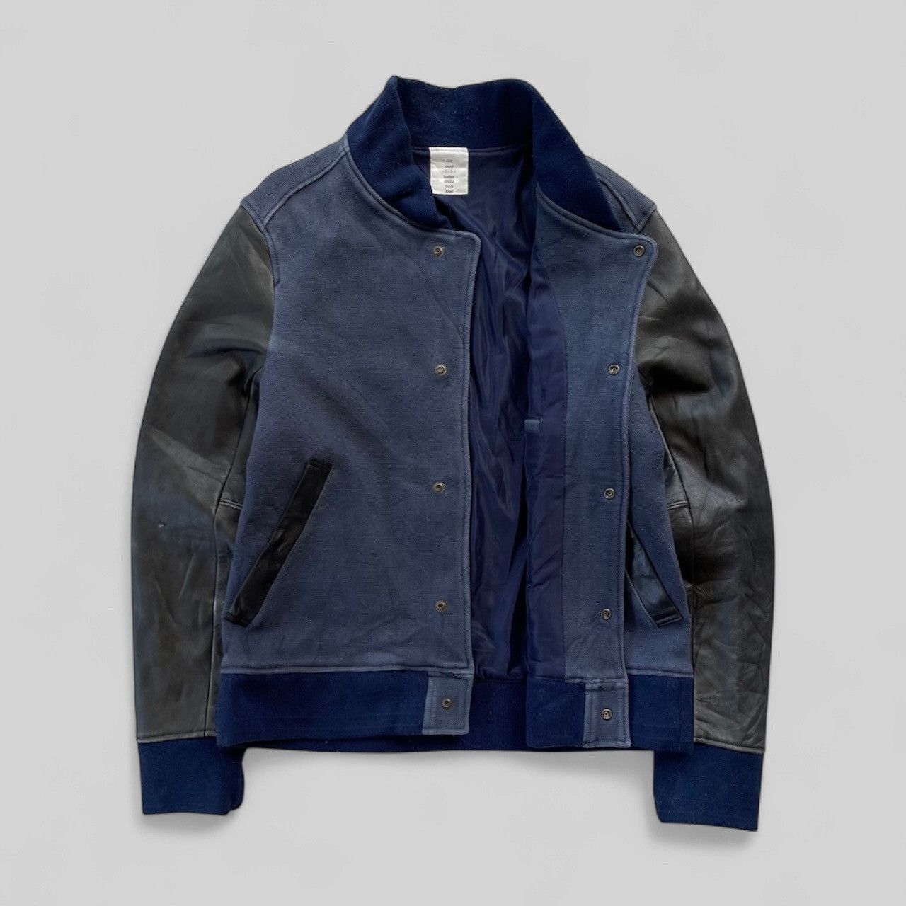 If Six Was Nine × Japanese Brand × Le Grande Bleu (L.G.B.) 🔥Vintage Shama Japan Leather Sleeve Hybrid Jacket Size US S / EU 44-46 / 1 - 4 Thumbnail