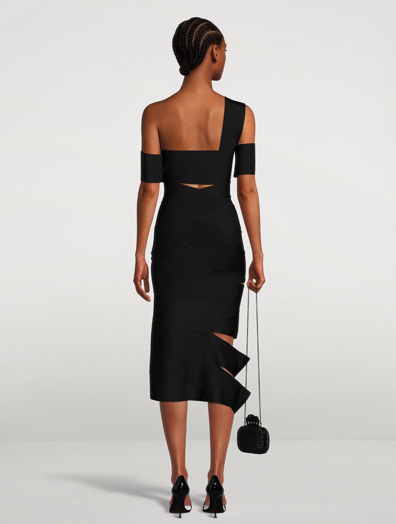 Alexander McQueen o1y0325 Midi Dress in Black Size M / US 6-8 / IT 42-44 - 3 Thumbnail