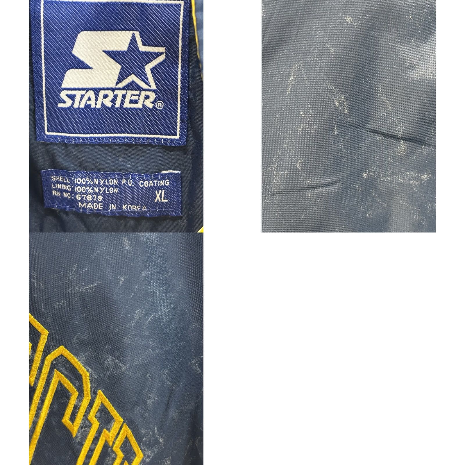 Starter VINTAGE Starter Georgia Tech Windbreaker Jacket Men XL Yellow Blue 90s Streetwear Mens Size US XL / EU 56 / 4 - 8 Thumbnail