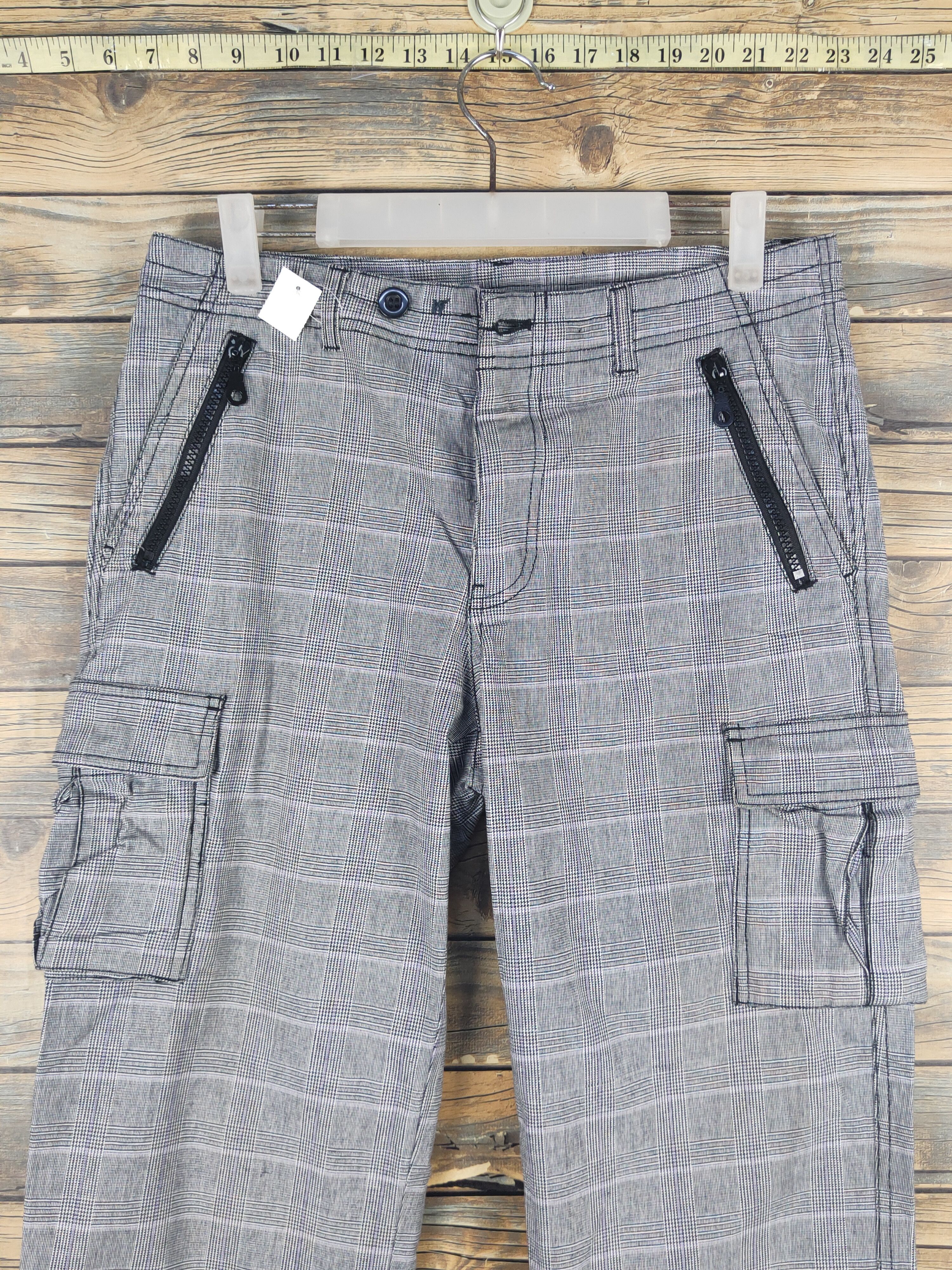 Japanese Brand DL Steelo Black White Multipocket Tactical Cargo Pants #1530 Size US 31 - 2 Thumbnail