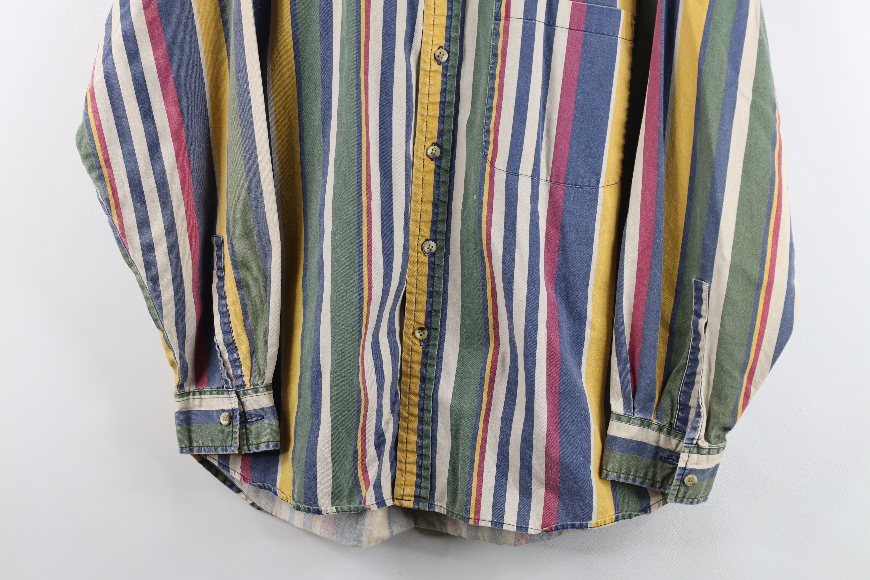 Vintage Vintage 90s Streetwear Rainbow Striped Button Down Shirt Size US M / EU 48-50 / 2 - 3 Thumbnail