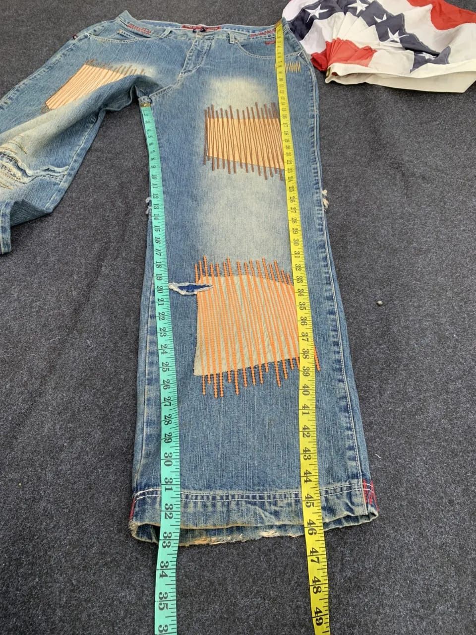 Phat Farm Vintage Phat Farm Baggy Patchwork Jeans – 90s Hip Hop Style Size US 34 / EU 50 - 9 Thumbnail