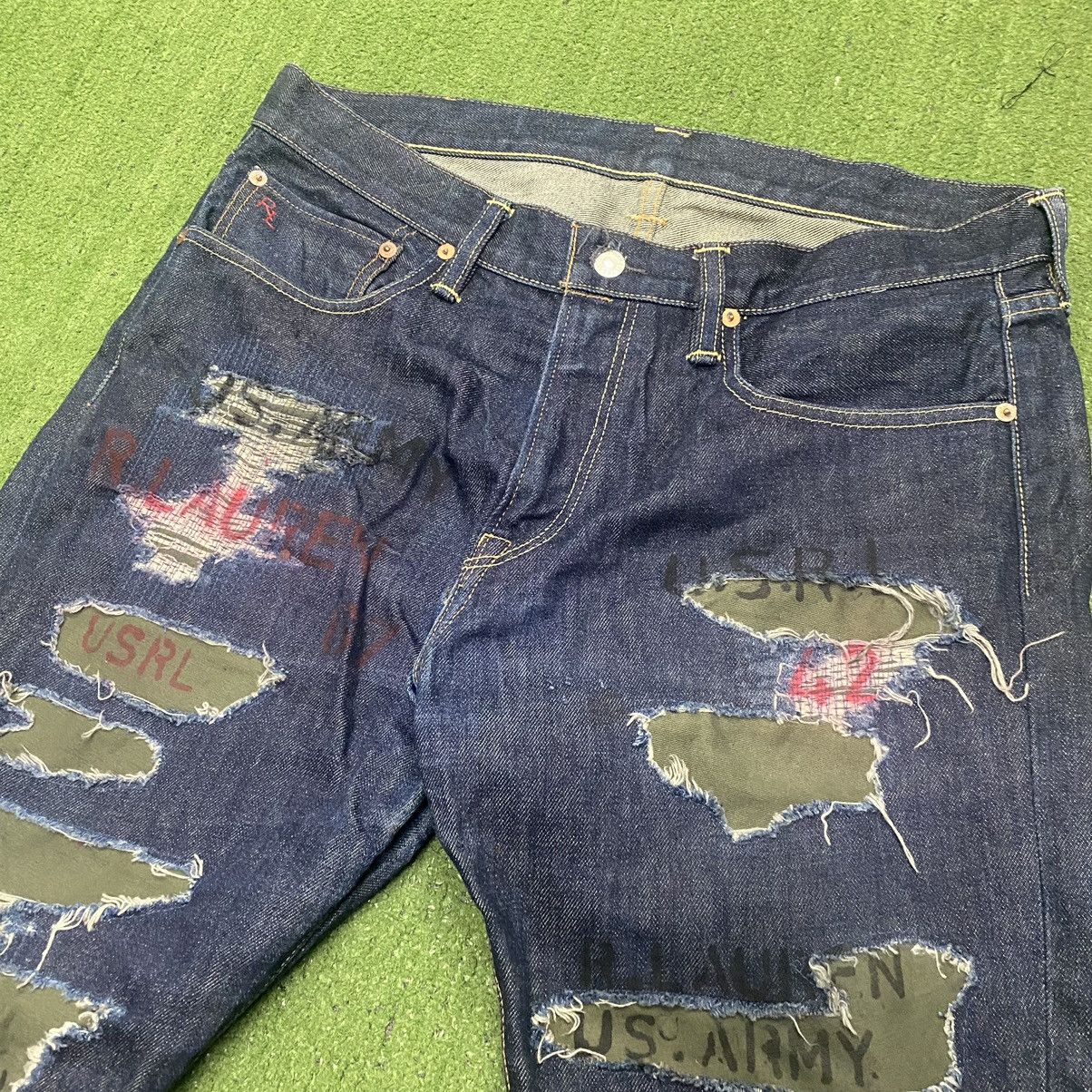 Polo Ralph Lauren W34-36 Polo Ralph Lauren Distressed Denim Jeans Army Ripped Size US 34 / EU 50 - 3 Thumbnail