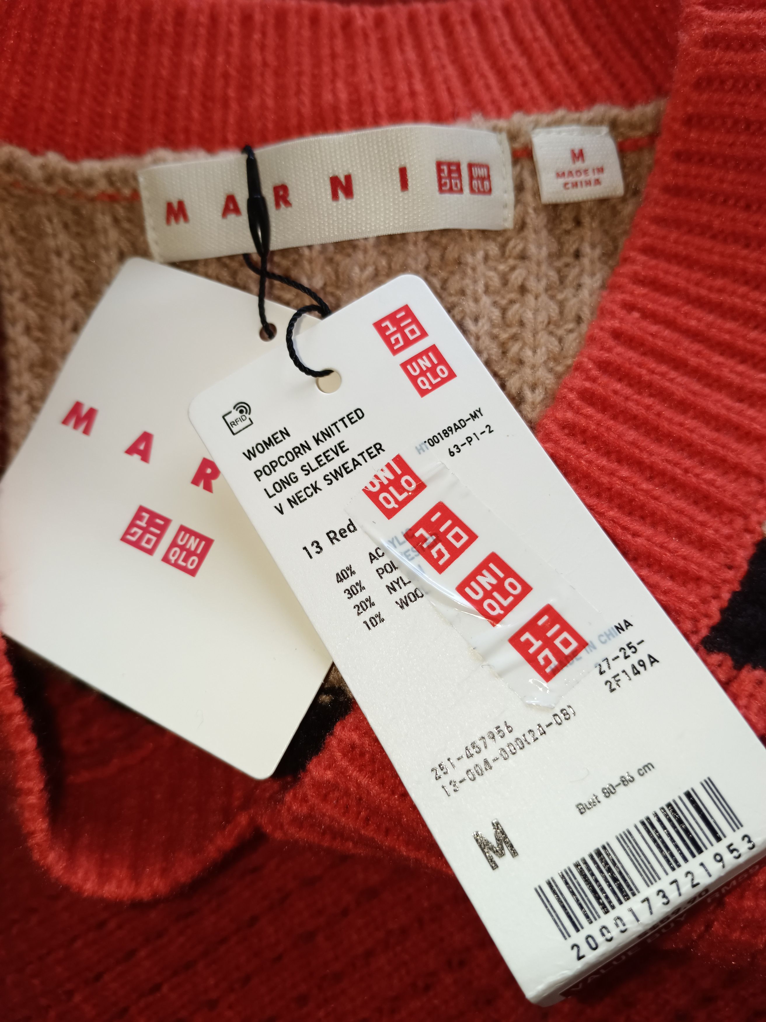 Marni Marni X Uniqlo Popcorn Knitted V Neck Sweater Size US M / EU 48-50 / 2 - 8 Thumbnail