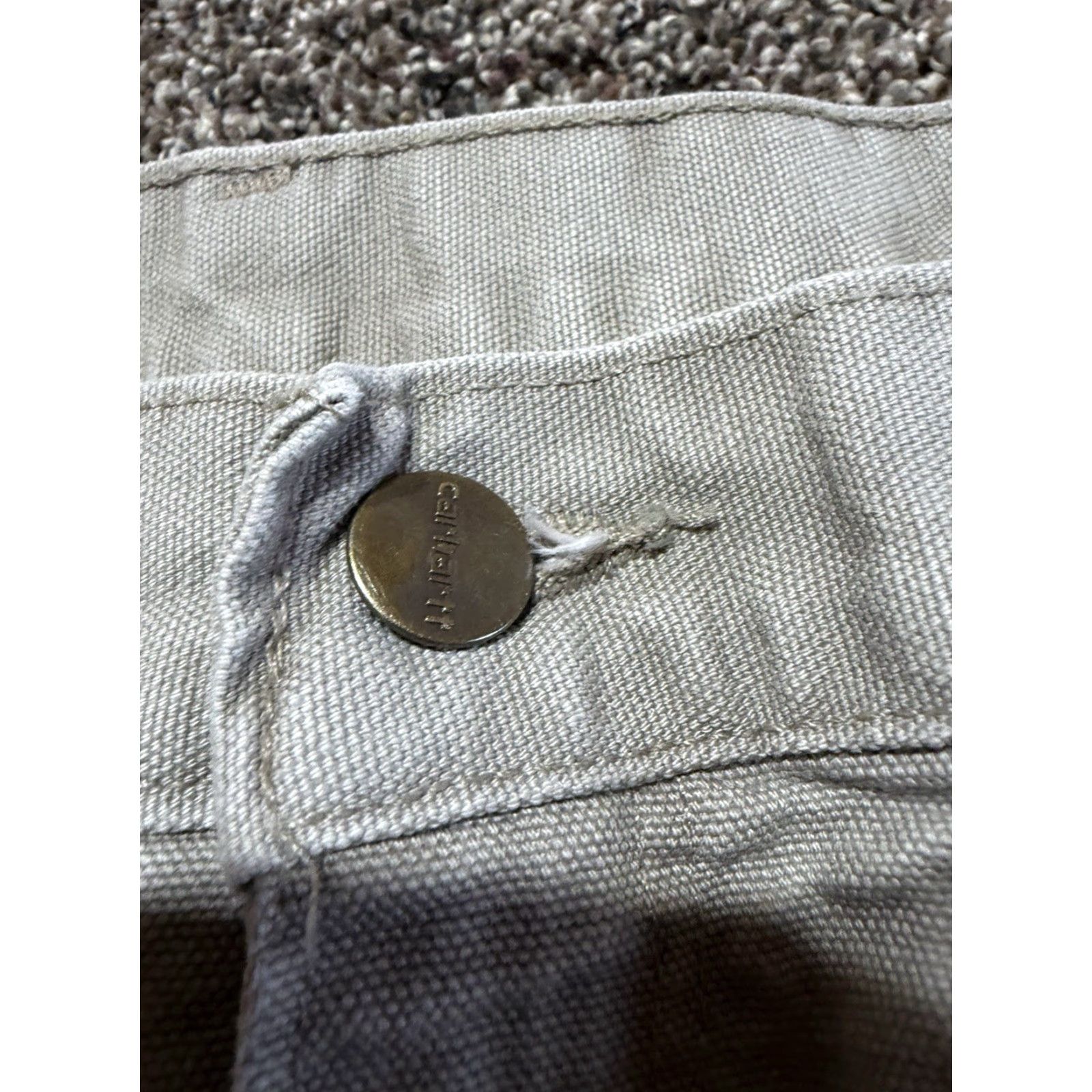 Carhartt Carhartt Jeans Mens 42x32 Dungaree Straight Denim Tan 5-Pocket Logo Zip Pocketless N/A DES 42X32 - Not Flaw Size US 42 / EU 58 - 4 Thumbnail