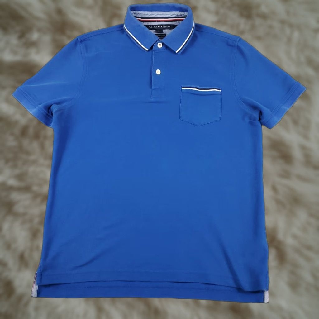 Tommy Hilfiger Tommy Hilfiger Polo Shirt Mens Medium Blue Casual Short Sleeve Regular Fit Size US M / EU 48-50 / 2 - 1 Thumbnail
