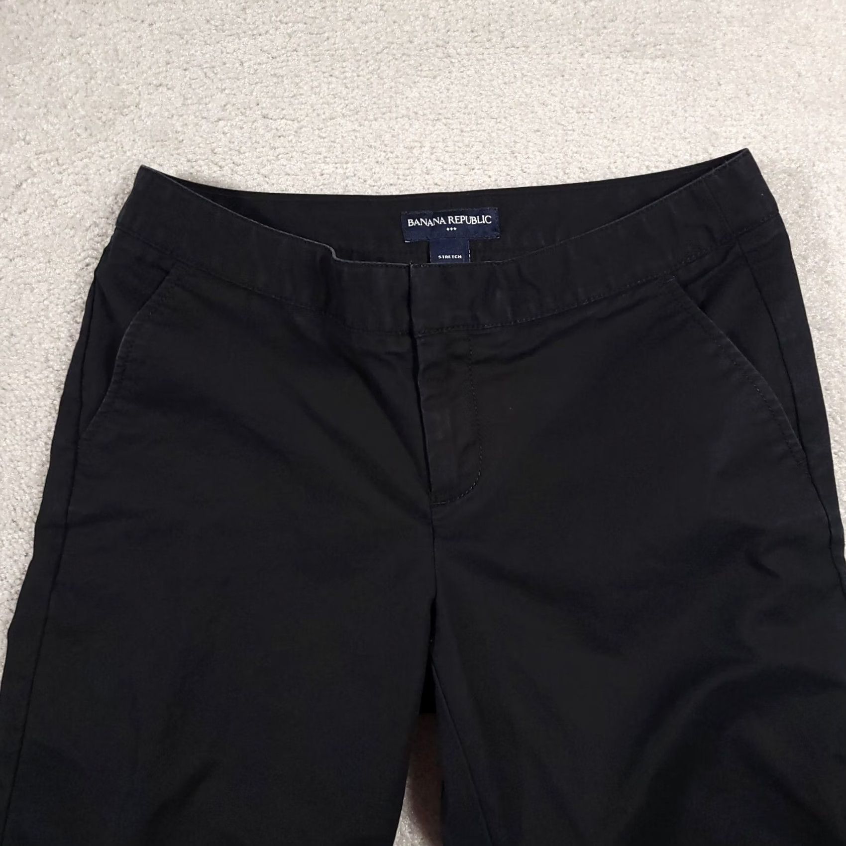 Banana Republic Banana Republic Bermuda Shorts Women's 4 Navy Blue Stretch Pockets Cuffed Regular Rise Low Inseam 11 in Flat Front Zip Front Machine Washable- Blue Size 27" / US 4 / IT 40 - 4 Thumbnail