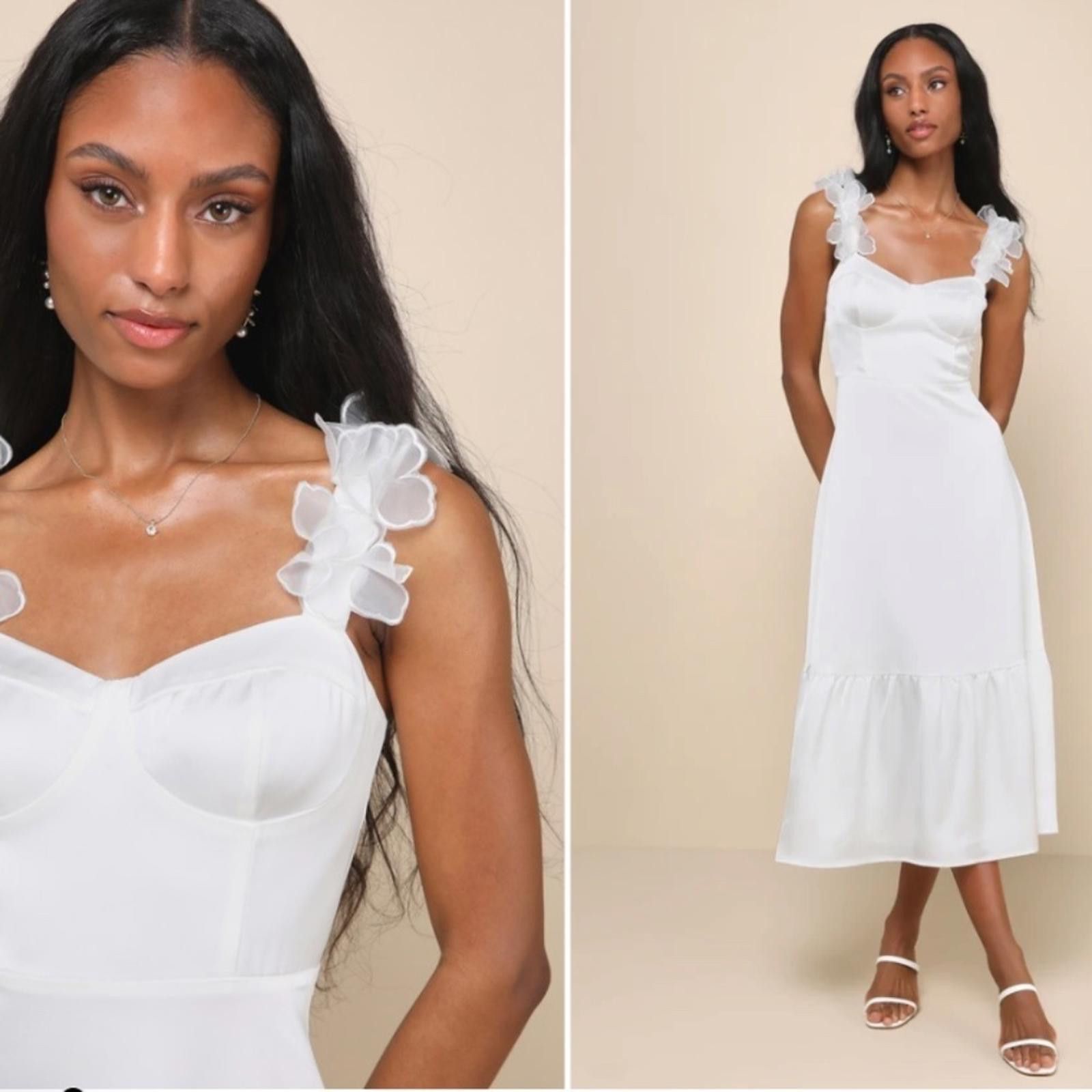 Lulus LULU's Bridal Shower Reception Sexy Bustier Floral Midi Size M / US 6-8 / IT 42-44 - 1 Thumbnail