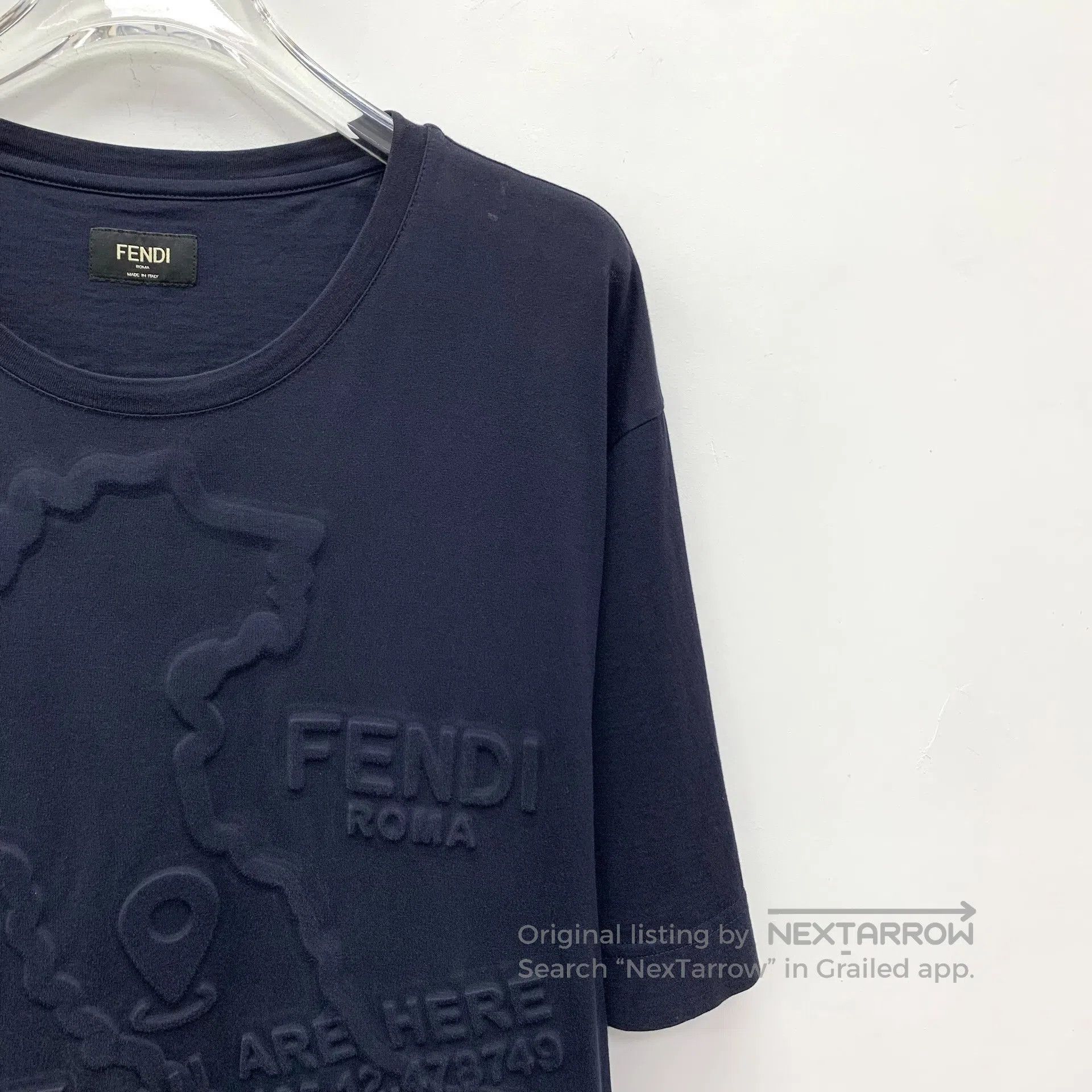 Fendi FENDI Dark blue cotton round neck short sleeve T-shirt wit Size US M / EU 48-50 / 2 - 3 Thumbnail