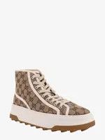 Gucci o1s1wg111025 Men's GG High-Top Sneakers in Beige Size US 6 / EU 39 - 2 Thumbnail