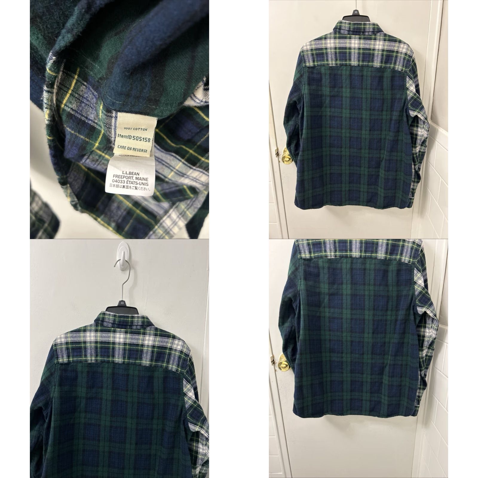 Vintage VINTAGE this item is not; LL Bean Flannel Shirt Womens M Green Scotch Plaid Button Down Pocket L/S 505158 Size M / US 6-8 / IT 42-44 - 8 Thumbnail