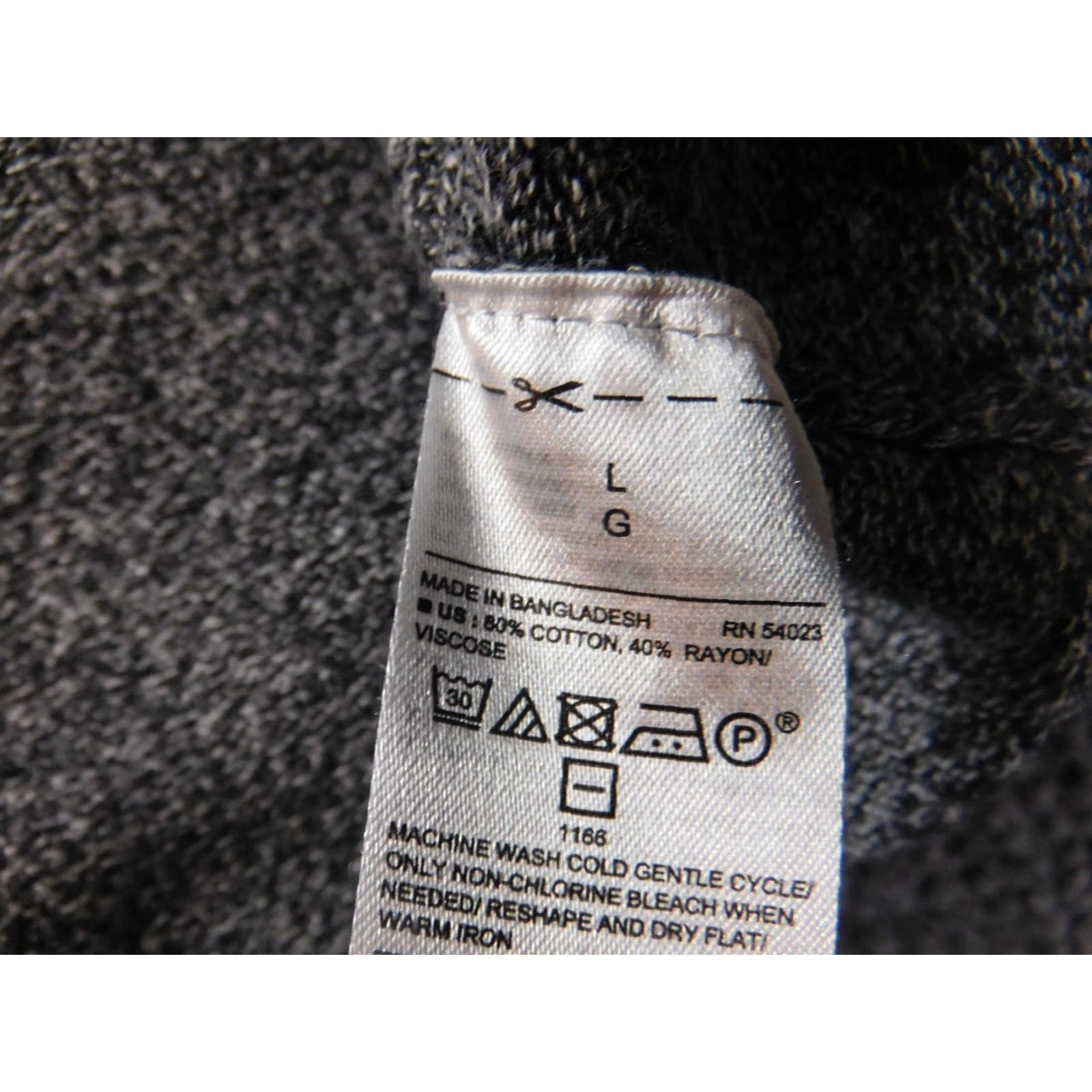 Old Navy Old Navy Womens Sweater L Gray V-Neck Pullover Puff Sleeve Knit Cotton Rayon Bow Button Size L / US 10 / IT 46 - 6 Thumbnail