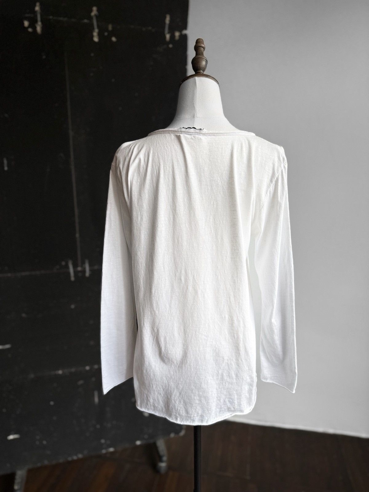 Designer Nina Kendosa Paris Womens White V-Neck Long Sleeve Top Size M / US 6-8 / IT 42-44 - 5 Thumbnail