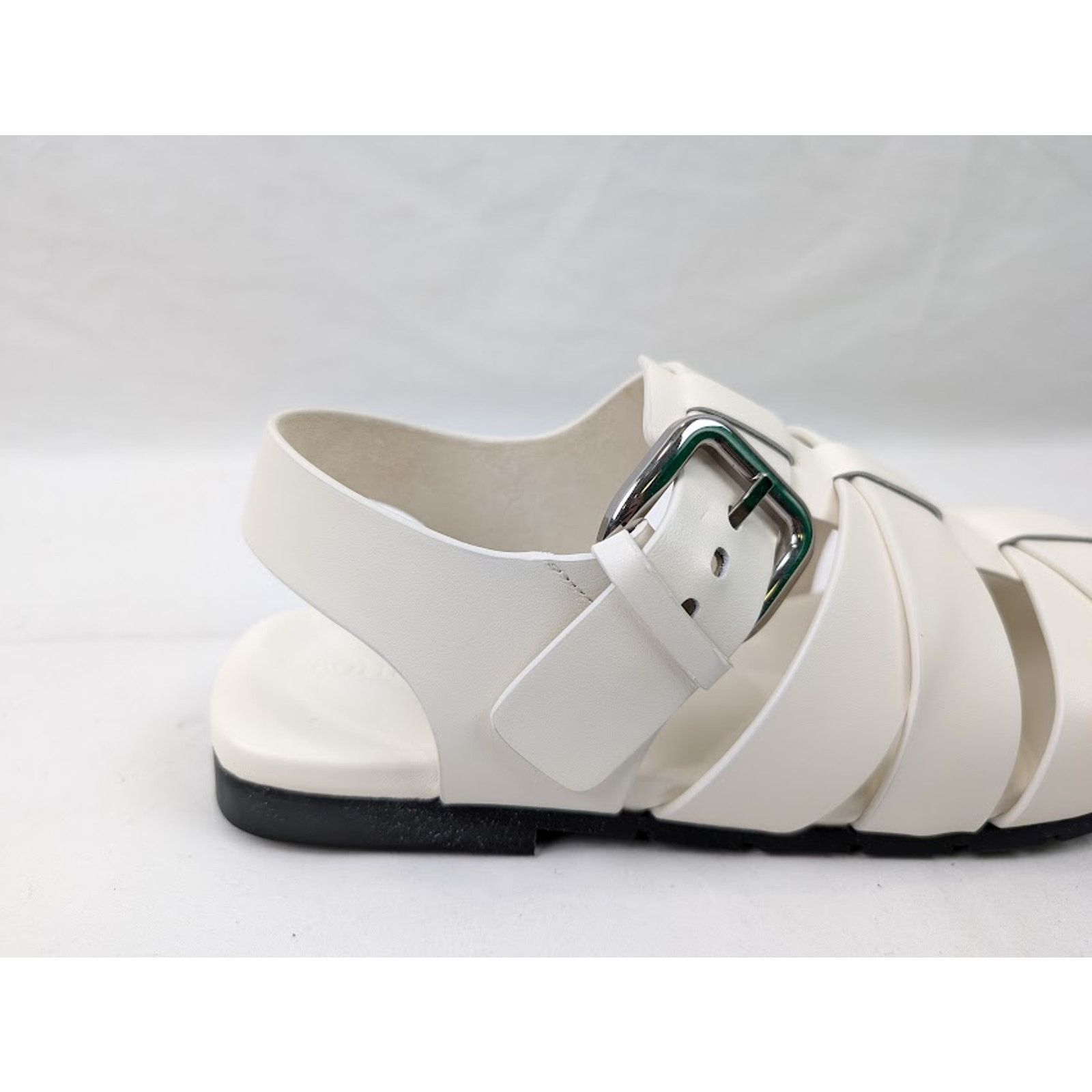 Bottega Veneta o1rshd1 Q: 2 / Calfskin Rubber Sole City Sandal in White Size US 11 / EU 44 - 4 Thumbnail