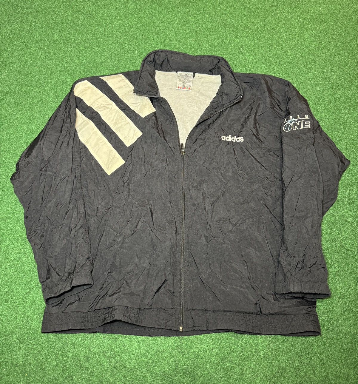 Adidas Vintage 90s Adidas XXL Black Full Zip Windbreaker Jacket Size US XXL / EU 58 / 5 - 1 Thumbnail
