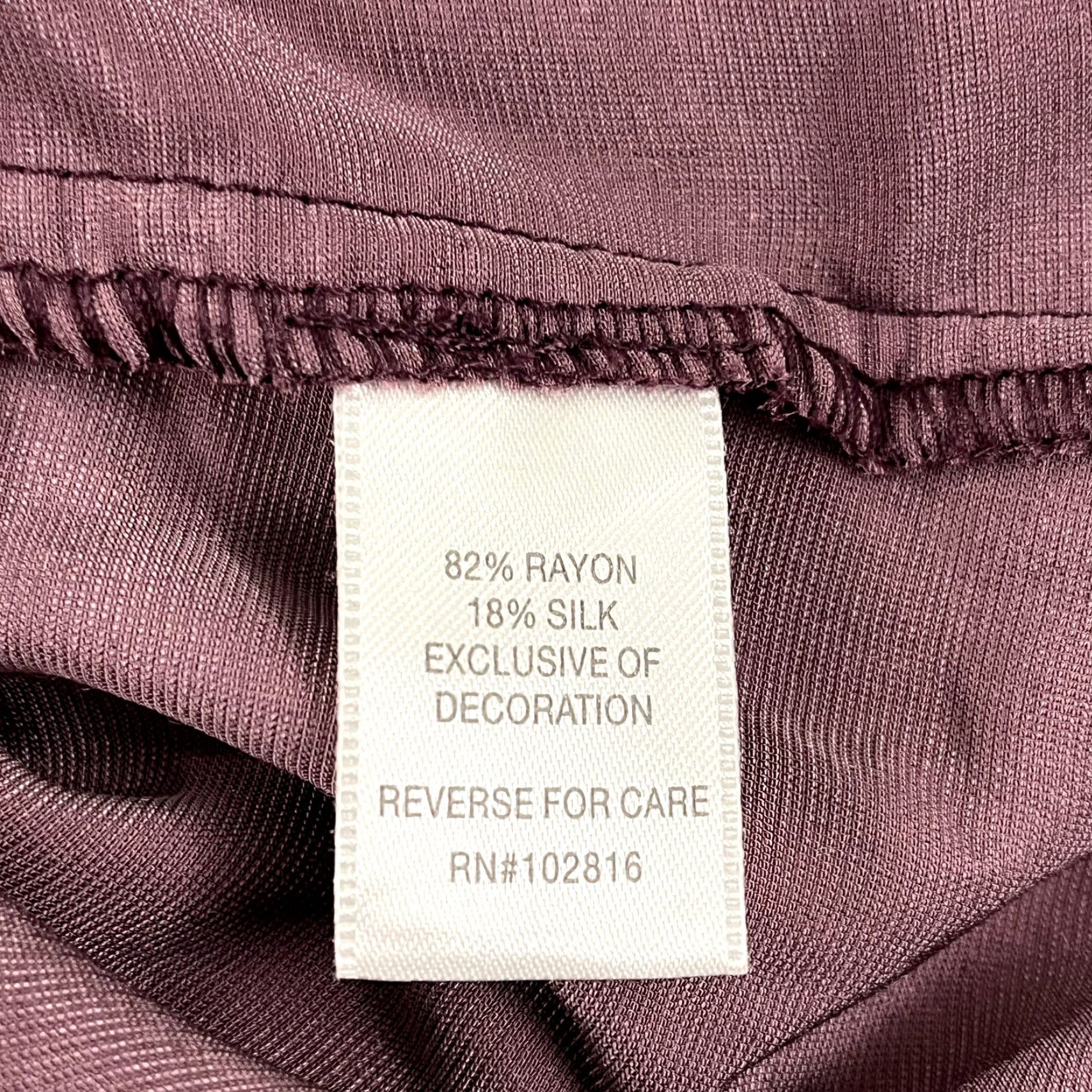 Vintage GARNET HILL Purple Velour Blouse Womens Size 14 3/4 Sleeve Silk Blend Casual Top Size XL / US 12-14 / IT 48-50 - 3 Thumbnail
