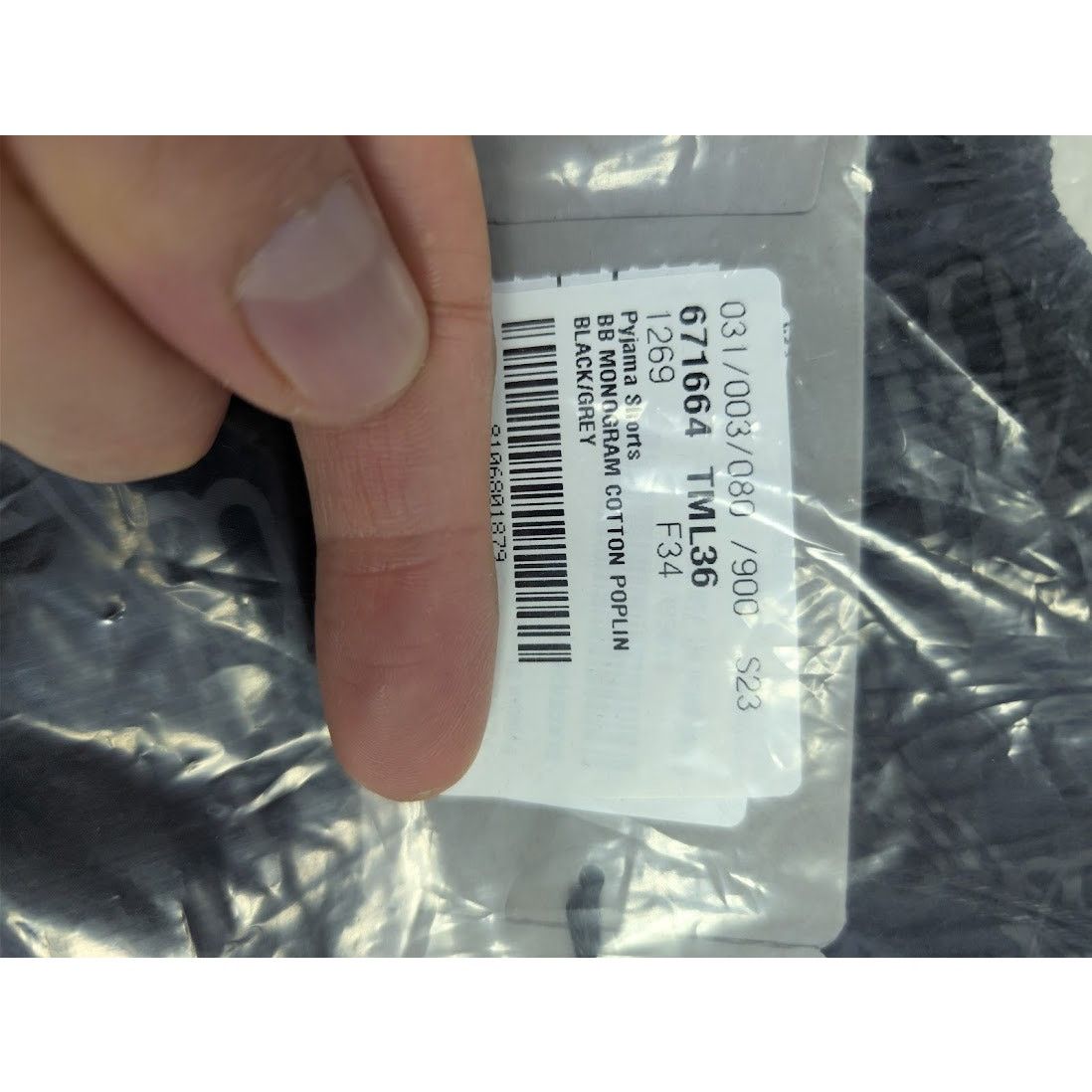 Balenciaga o1rshd1 BB Monogram Cotton Poplin Pyjama Shorts Black/Grey Size US 34 / EU 50 - 19 Thumbnail