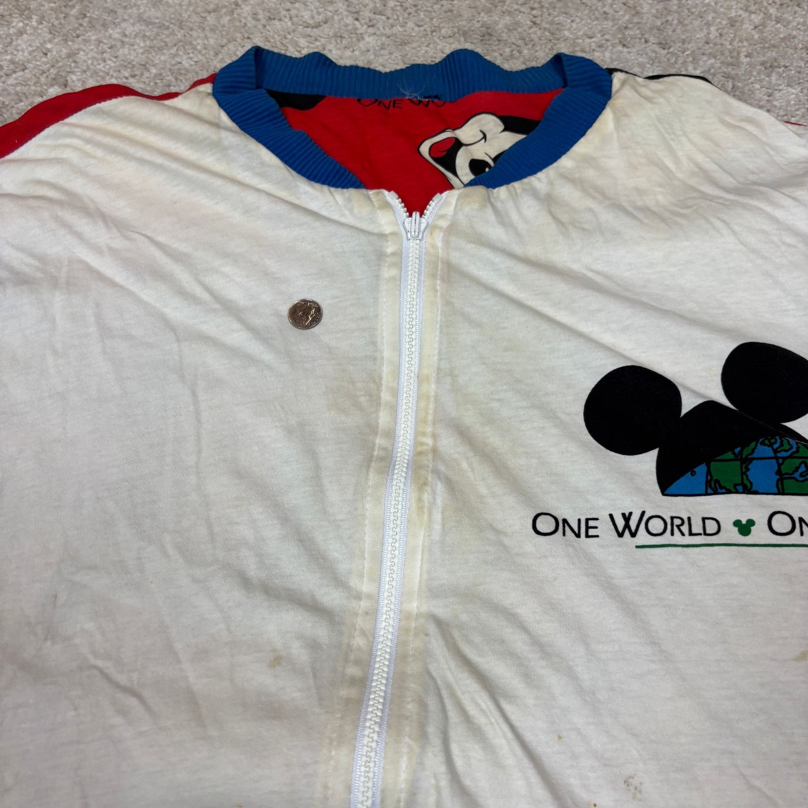 Disney Vintage 90s Mickeys Reversible Bomber AOP Jacket Men's XL Size US XL / EU 56 / 4 - 11 Thumbnail