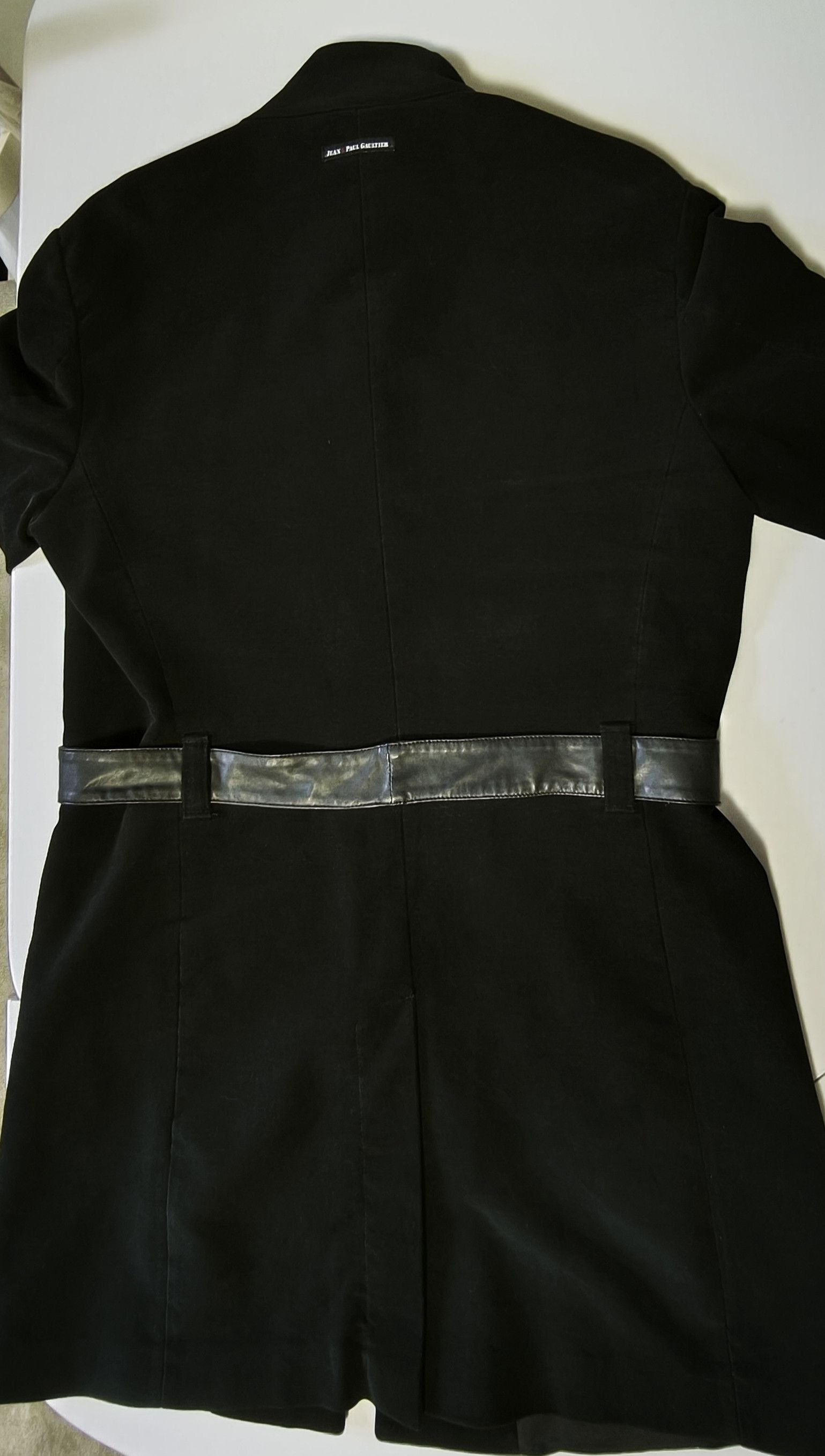 Jean Paul Gaultier Black velvet coat with black leather straps Size US L / EU 52-54 / 3 - 19 Thumbnail