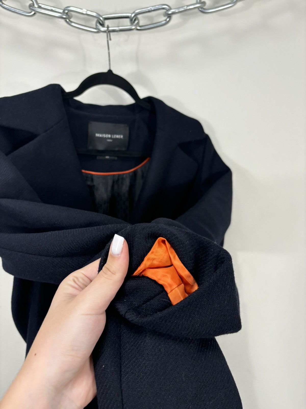 Other Maison Lener Women’s Navy Wool Blend Double Breasted Peacoat Size S / US 4 / IT 40 - 11 Thumbnail