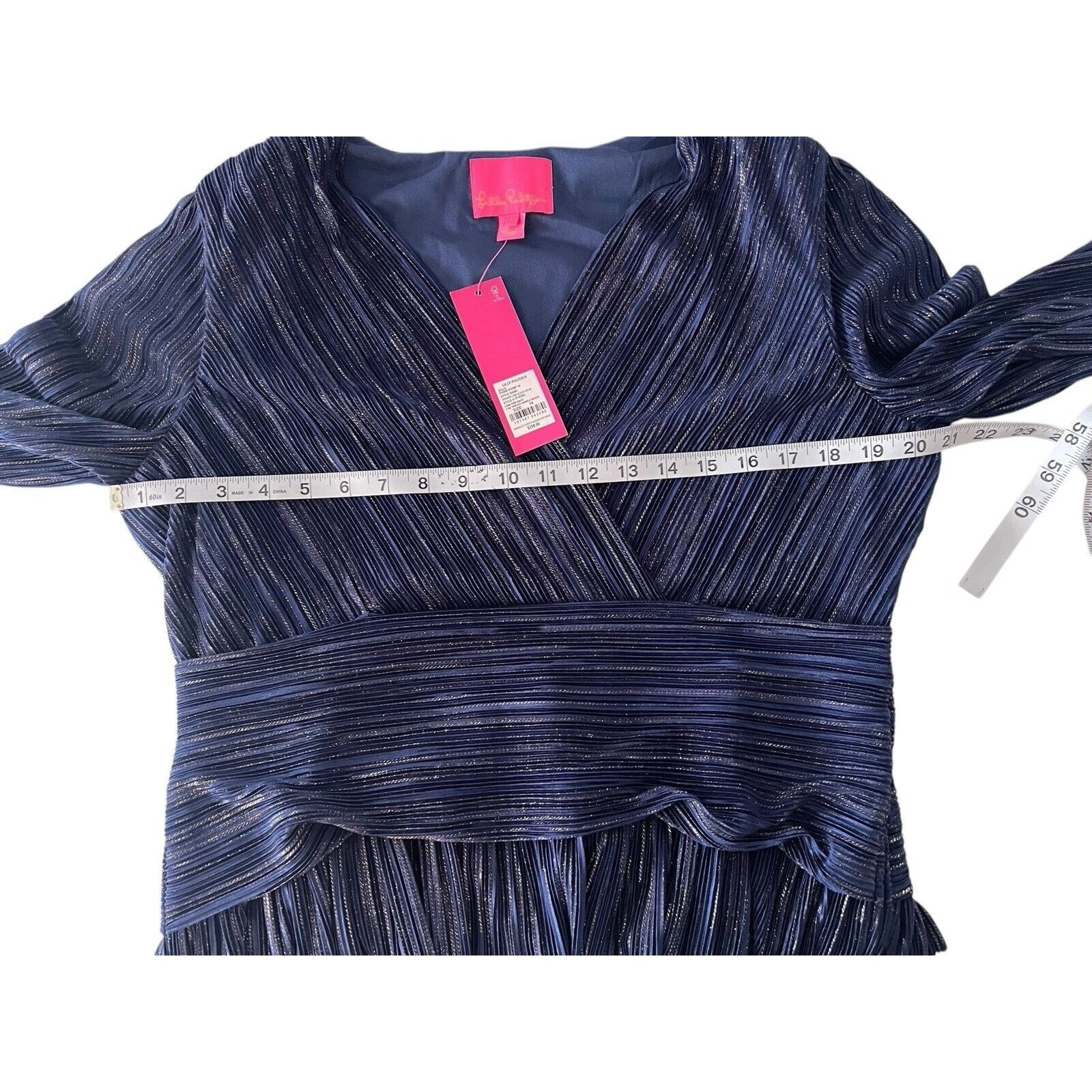 Lilly Pulitzer Lilly Pulitzer Jessamie Dress Low Tide Navy Crinkle Sz 14 Size XL / US 12-14 / IT 48-50 - 9 Thumbnail