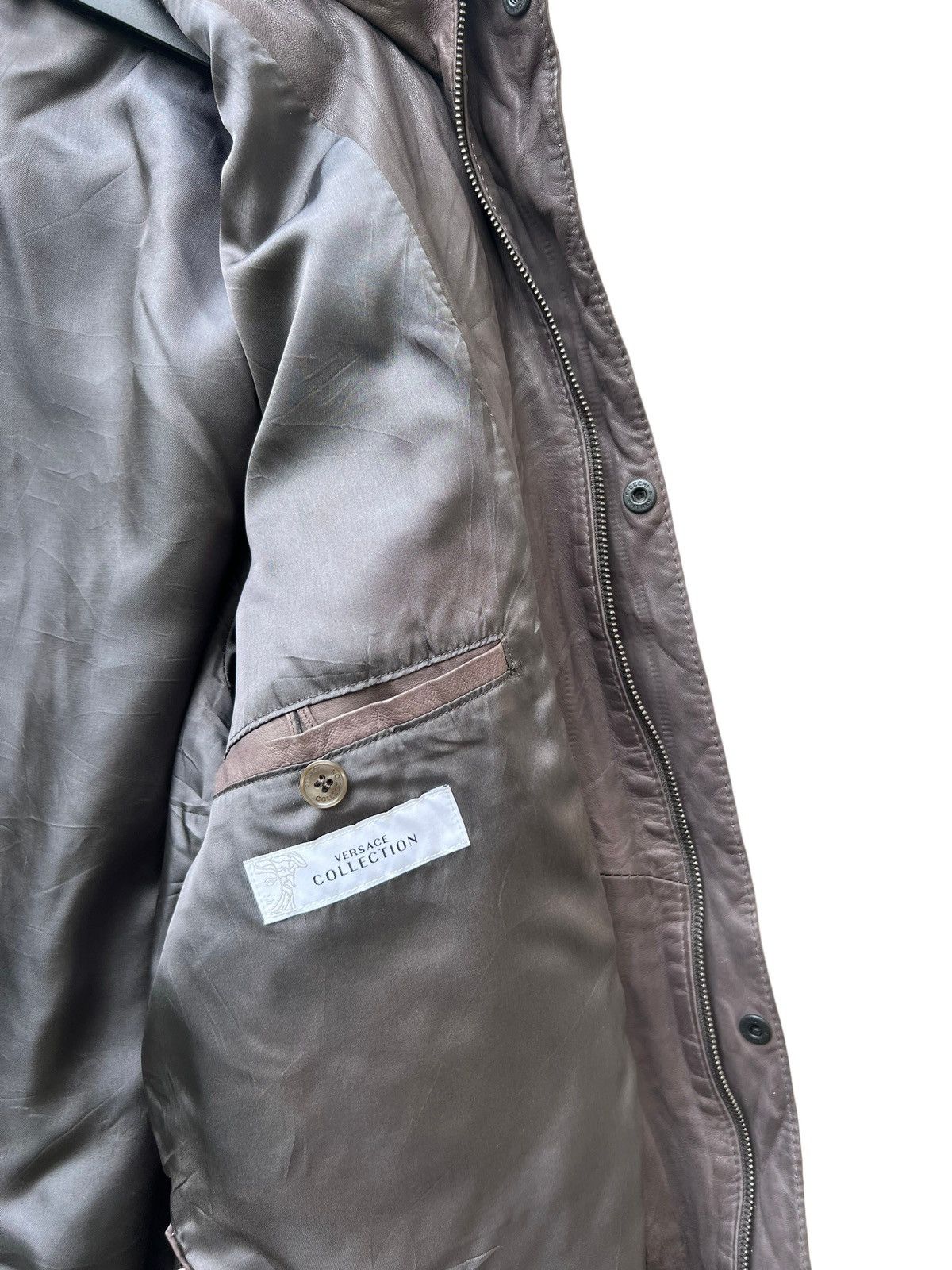 Versace Versace Collection Dirty Patina Lamb Leather Jacket Size US M / EU 48-50 / 2 - 19 Thumbnail