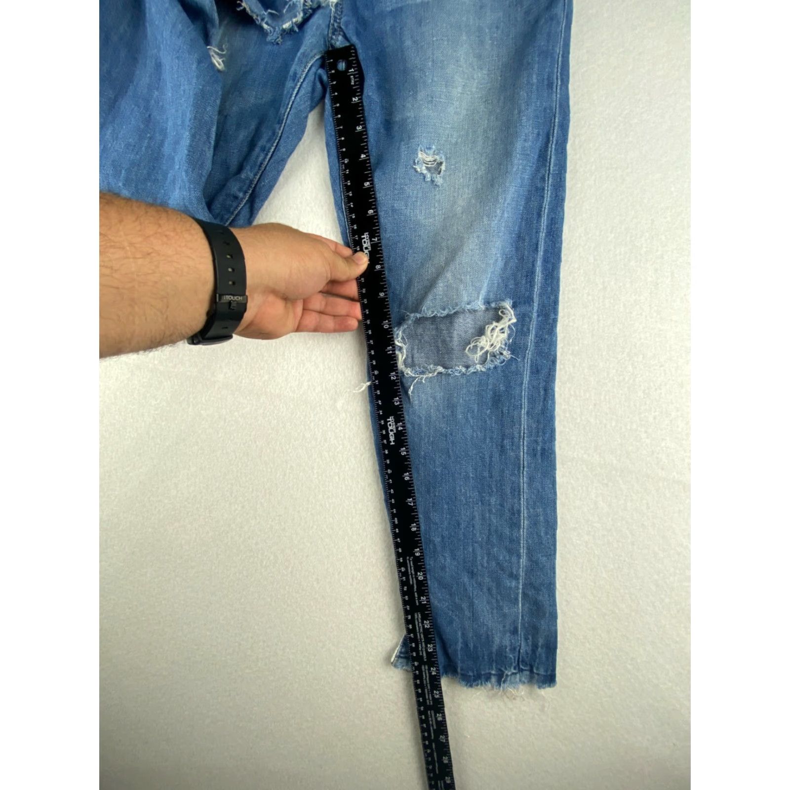 Vintage Joe's Jeans Ex-Lover Crop Jeans Womens W24 24 Inseam Distressed Denim Blue Straight Cropped 5-Pocket Pocket Linen Cotton Modern Vintage No N/A Size 42" / US 20 - 7 Thumbnail