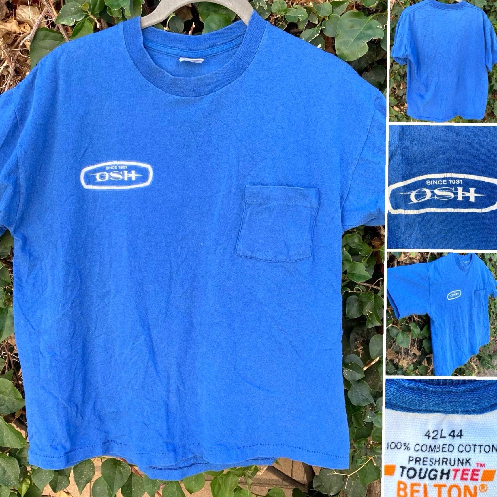 Vintage VINTAGE OSH Pocket Tee T-Shirt Blue L Men Small Stitch Since 1931 OSH Single Stitch Pocket Tee T-Shirt Orchard Suppy Hardware L Size US L / EU 52-54 / 3 - 7 Thumbnail