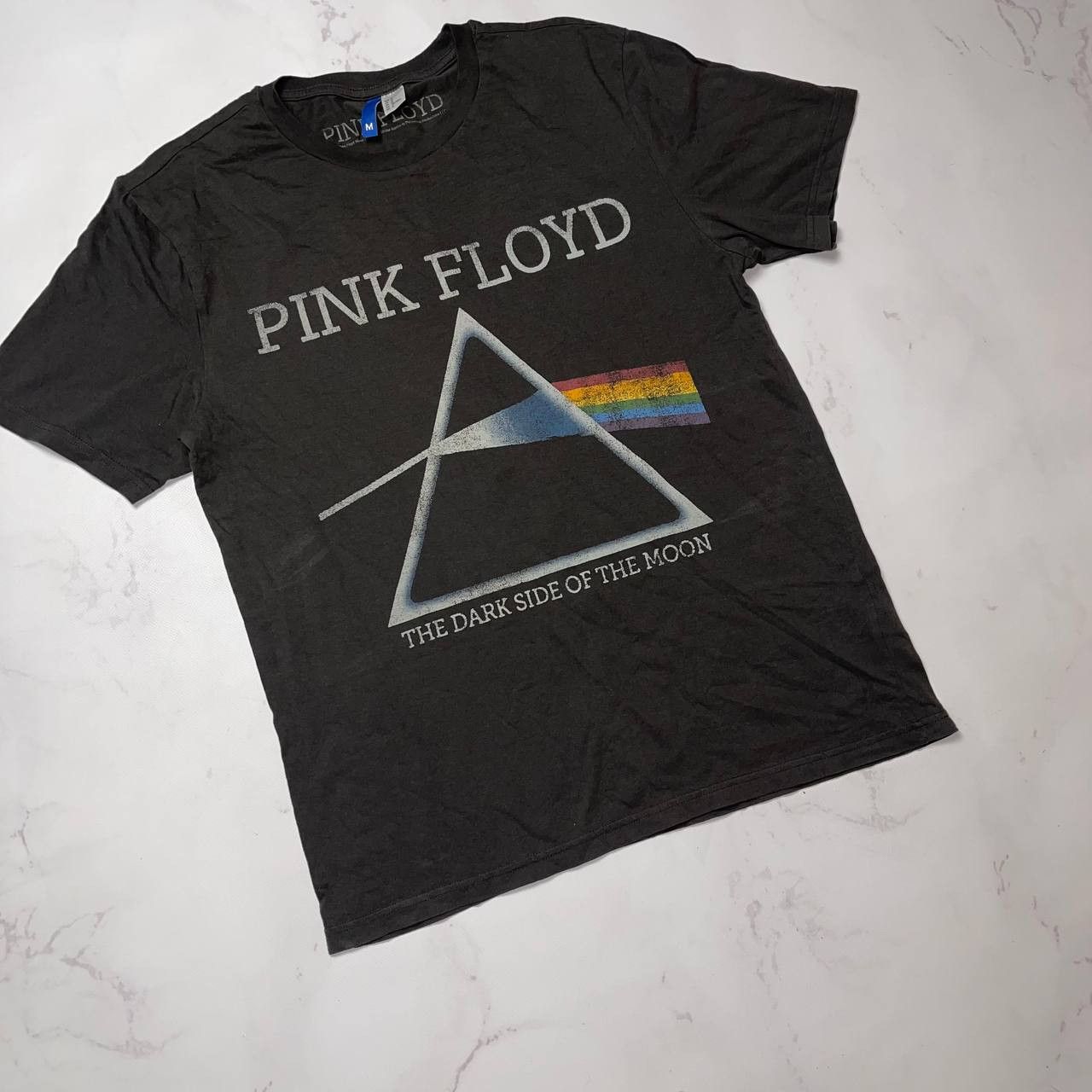 Vintage Pink Floyd Black Dark Side Of The Moon Graphic Logo Rock Tee Size US M / EU 48-50 / 2 - 2 Thumbnail
