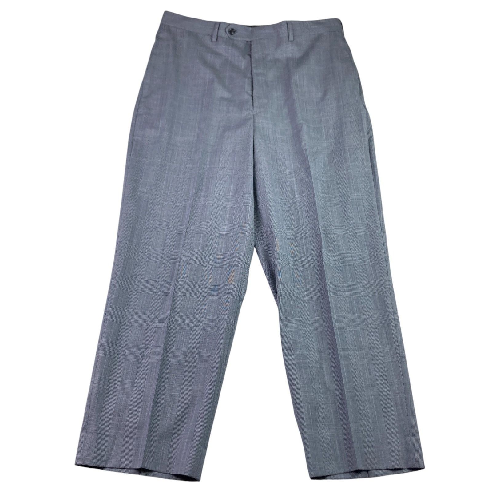 Jos. A. Bank Jos A Bank Men's Wool 2-Button Suit Blue Glen Plaid • 40 L | Size 40L - 10 Thumbnail